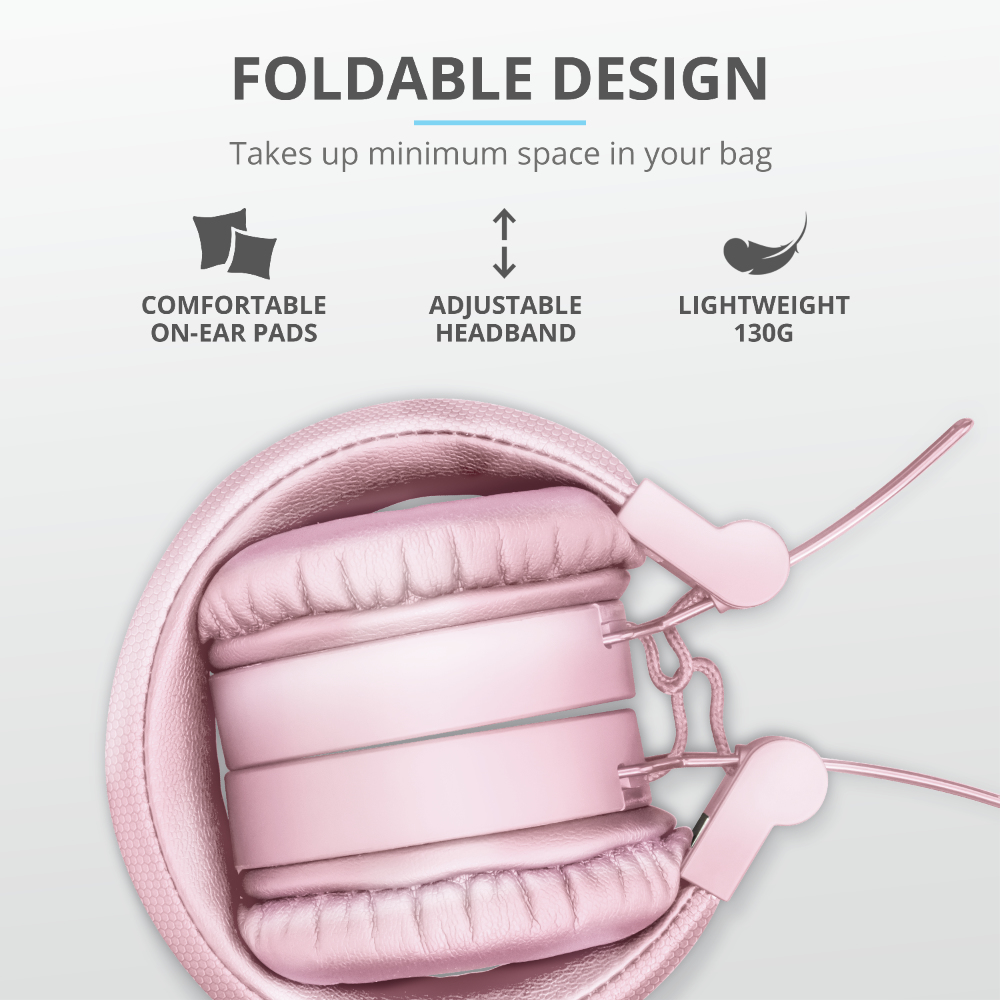 Trust 23910 headphones/headset Wired & Wireless Head-band Music Micro-USB Bluetooth Pink – image 4