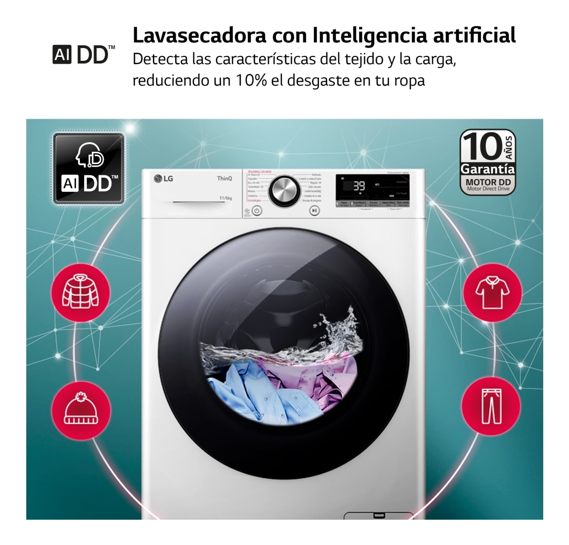 LG F4DR7011AGW.OUTLET washer dryer Freestanding Front-load White – image 2