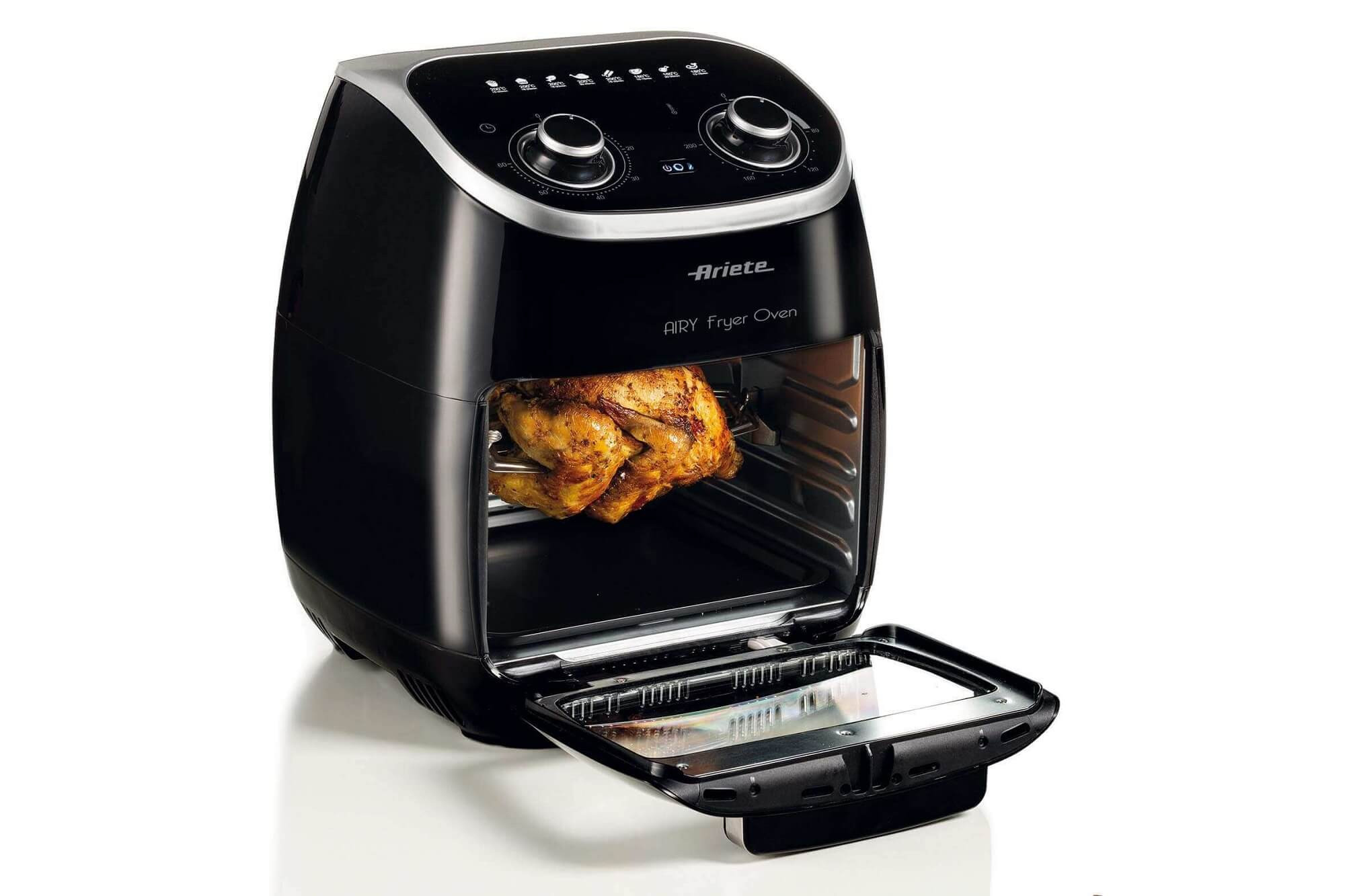 Ariete 4619 Airy Fryer Oven - Air Fryer and Electric Oven with Rotisserie - Rotating Basket - Dryer - 2000 Watt - 11 Liters - Steel – image 6