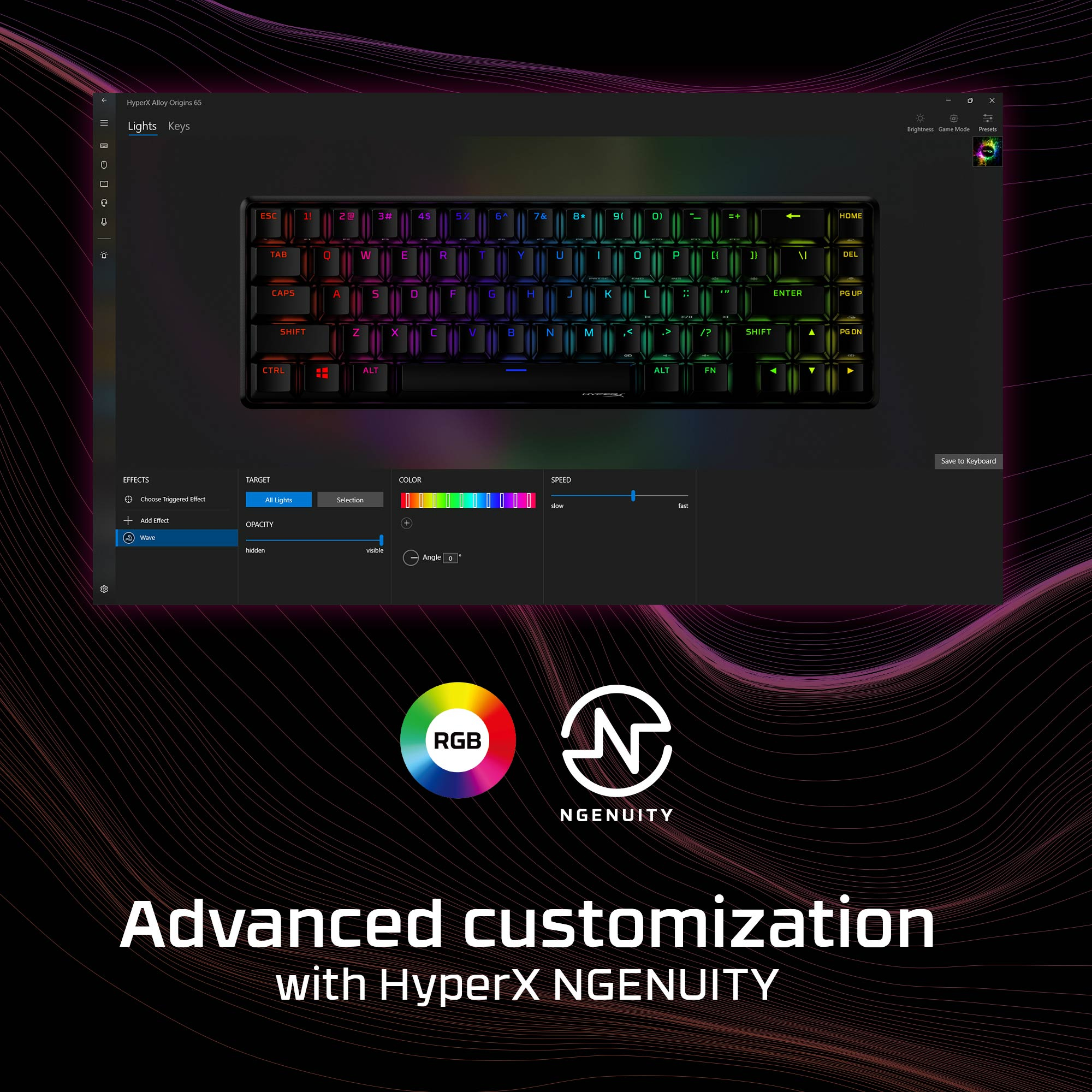 HyperX 65 Alloy Origins AQU Gaming Keyboard – image 5