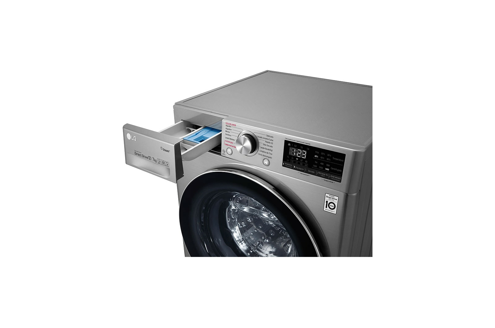 LG WD12VVC4S6S washer dryer Freestanding Front-load Stainless steel – image 5