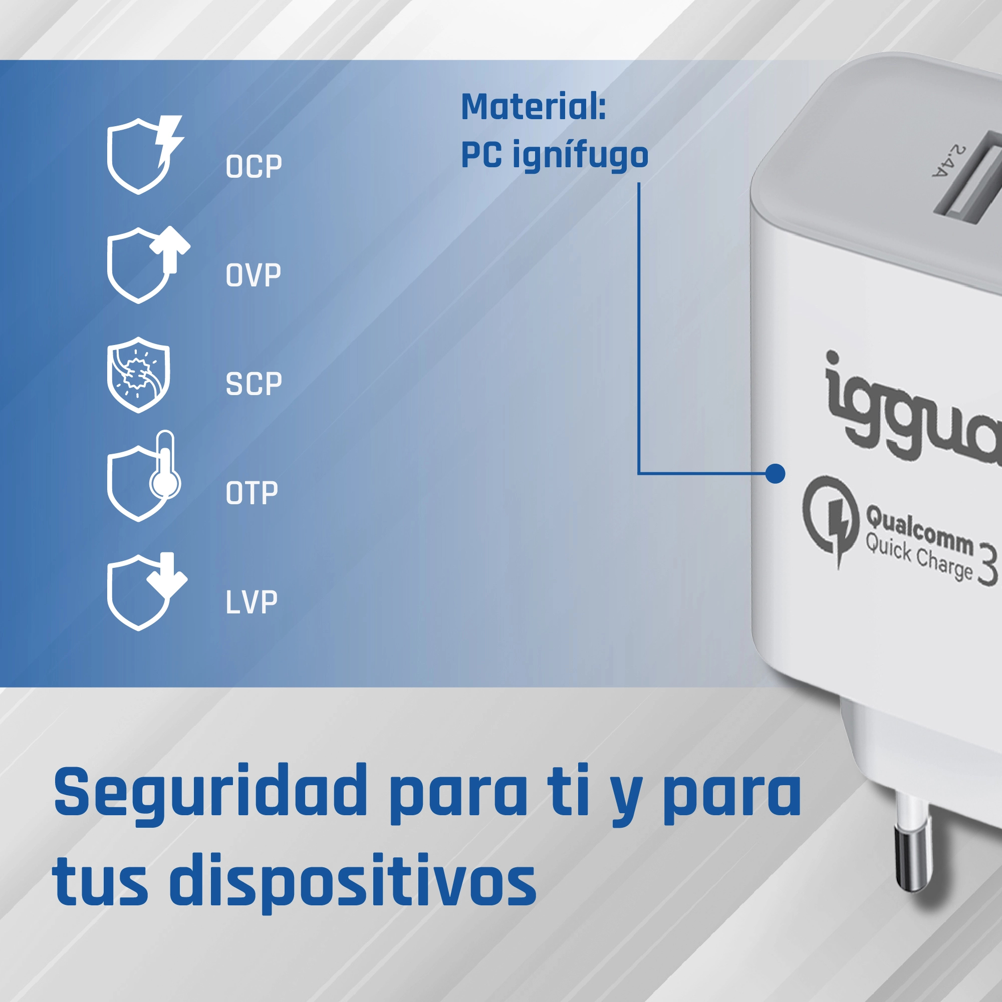 iggual IGG317389 mobile device charger Universal White AC Fast charging Indoor – image 4