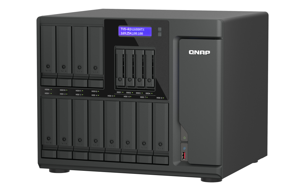 QNAP TVS-AIH1688ATX-U9-32G serveur de stockage NAS Tower 32 Go DDR5 0 To QuTS hero Noir