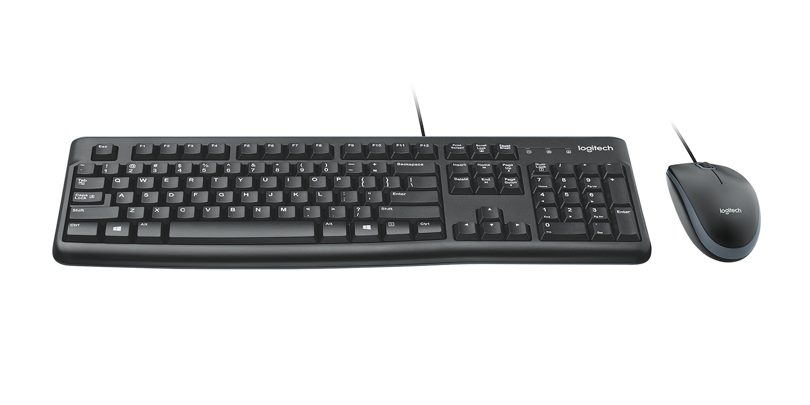 Kit de Teclado y Mouse Alámbrico Logitech MK120, Color Negro, Español