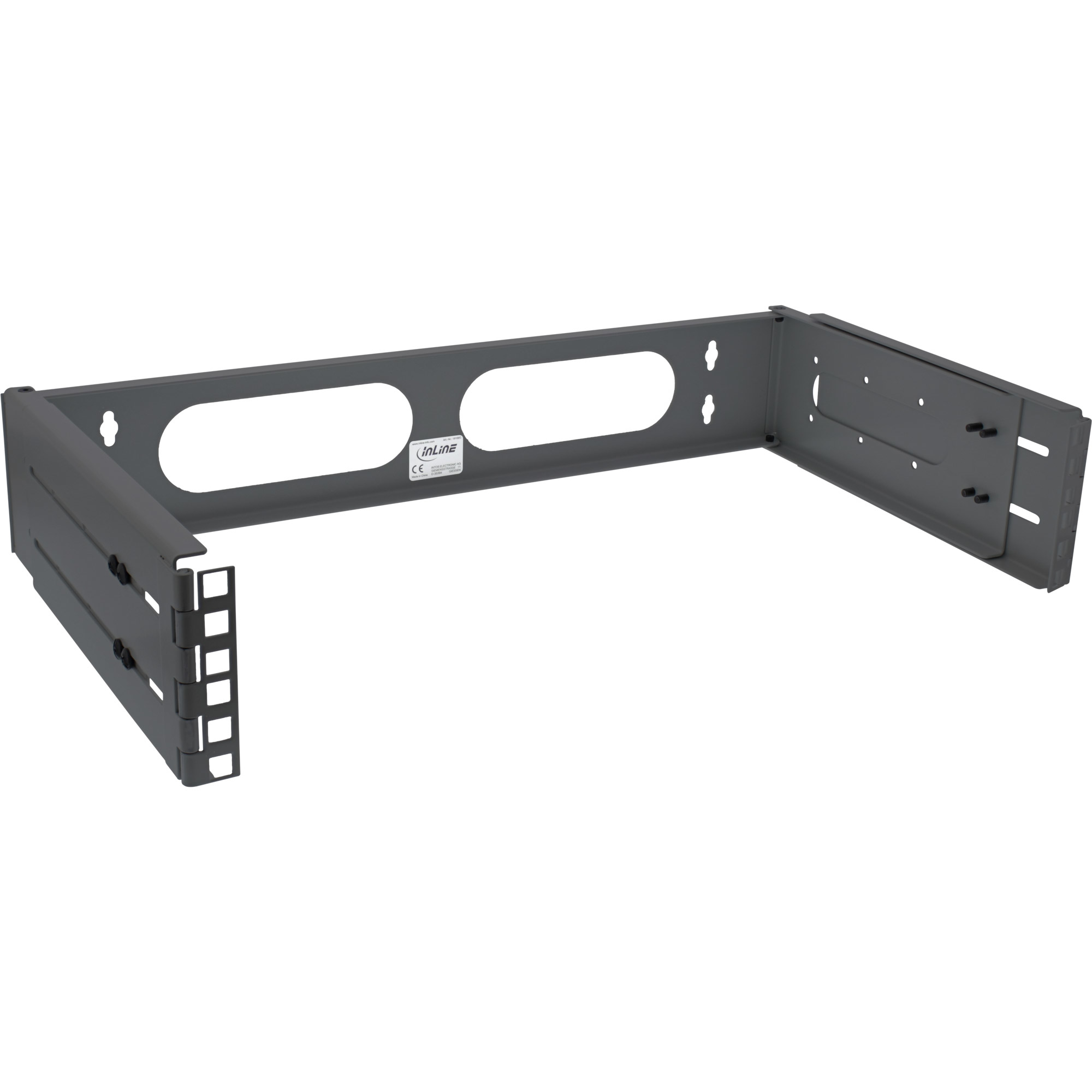 InLine 19" foldable rack, 2U, 24-40cm depth, black
