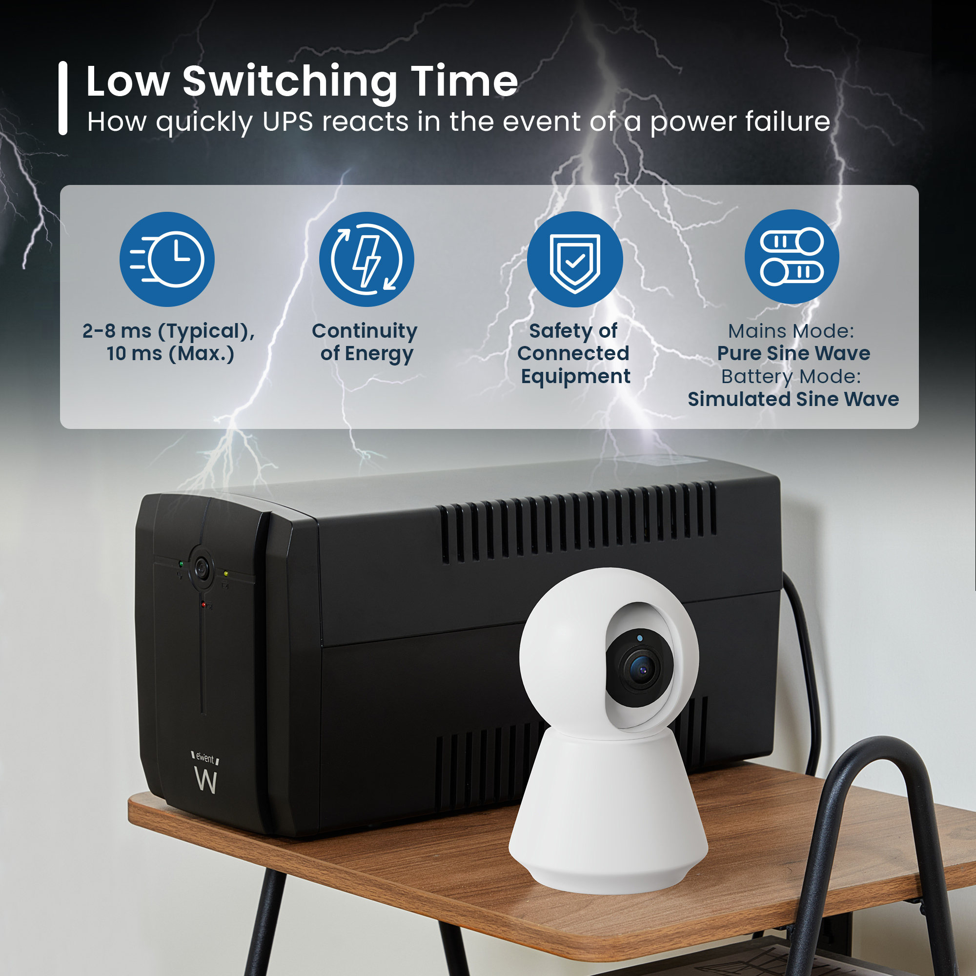 Ewent EW3997 uninterruptible power supply (UPS) Line-Interactive 1.3 kVA – image 9