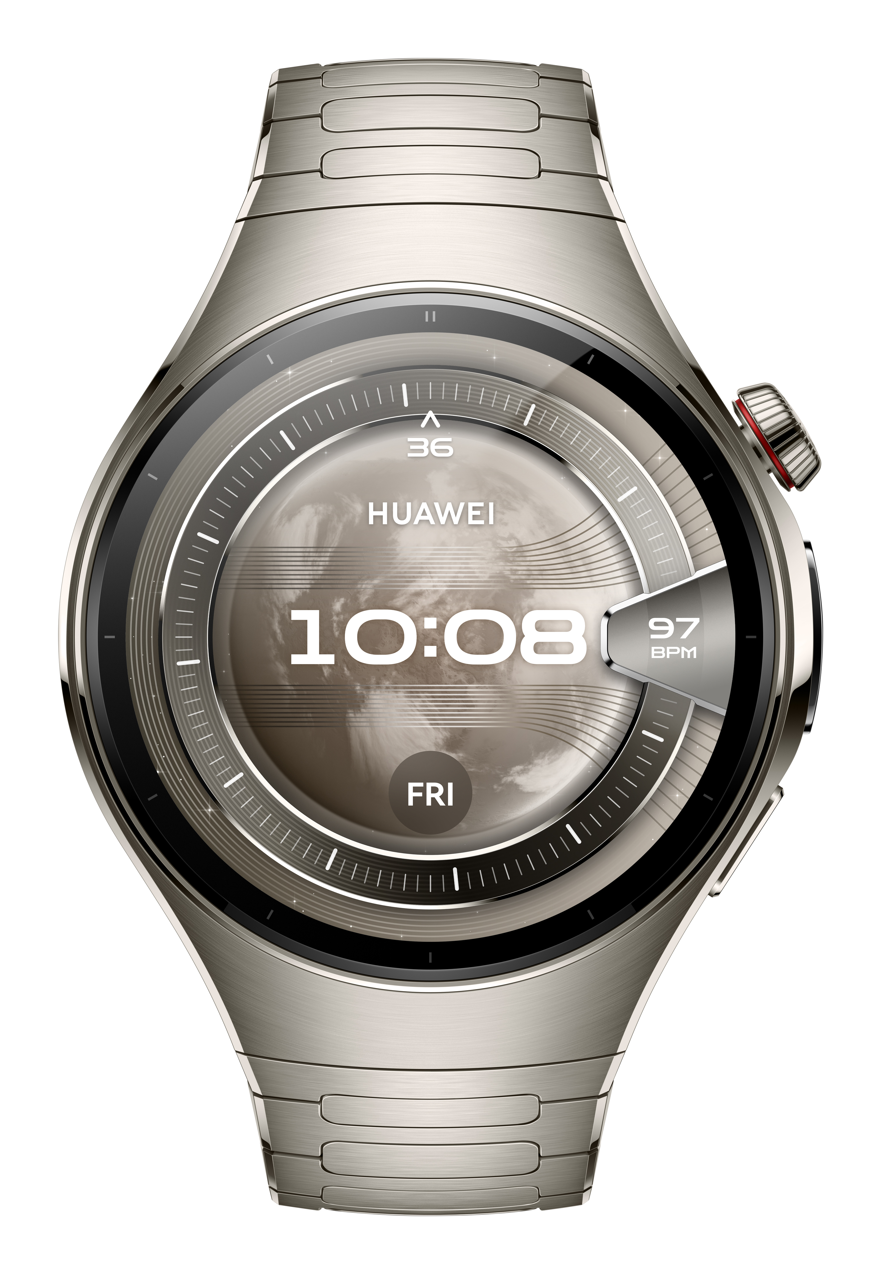 Huawei WATCH 5 (46 mm), cassa in titanio aerospaziale e cinturino in titanio. Compatibile con iOS e Android e chiamate E-sim