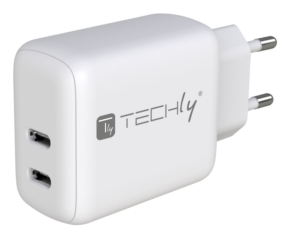 Techly IPW-USB-2C35W mobile device charger Laptop, Smartphone, Tablet White AC Fast charging Indoor – image 1
