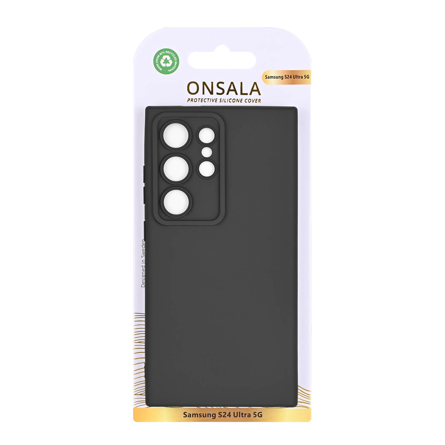 Onsala Phone Case with Silicone Feel Black - Samsung S24 Ultra – image 2