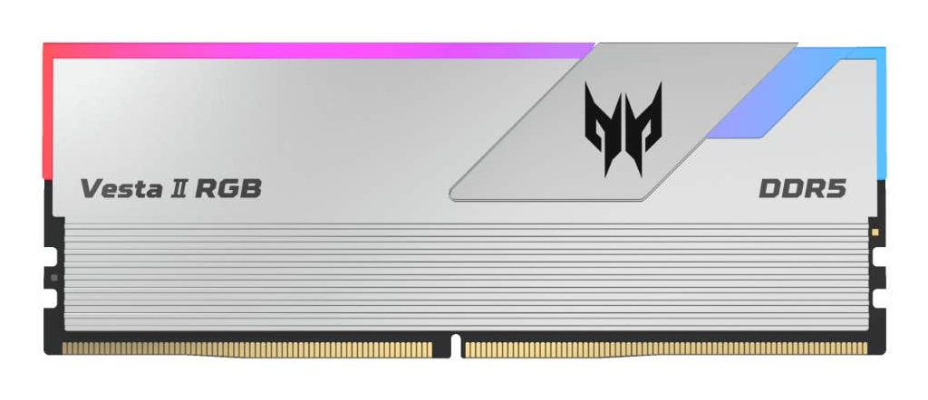 Memoria RAM Acer Predator Vesta II RGB - DDR5 - 64GB (2x32GB) - 6000MHz - UDIMM - Plata - Para PC - BL.9BWWR.382