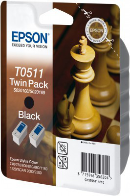 Epson T0511 Black Ink Cartridge - Twin Pack – image 2