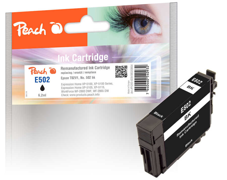 Peach PI200-829 ink cartridge 1 pc(s) Compatible Black