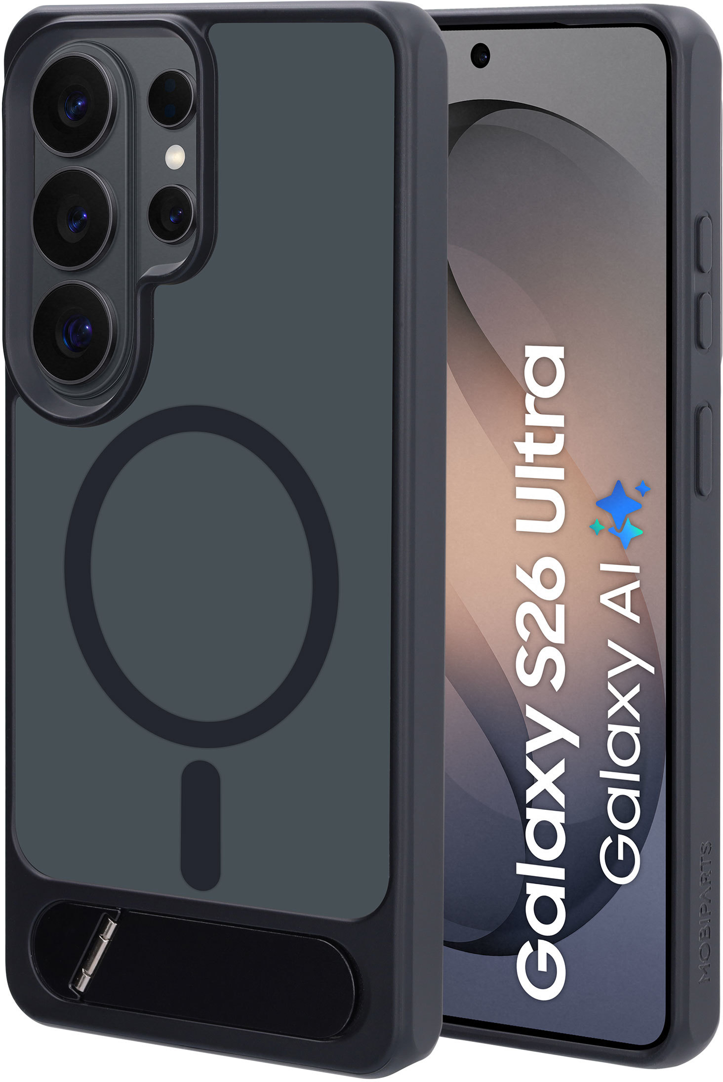 Mobiparts Hardcover Samsung Galaxy S26 Ultra with Stand Function Satin Black (Magsafe Compatible) – image 2