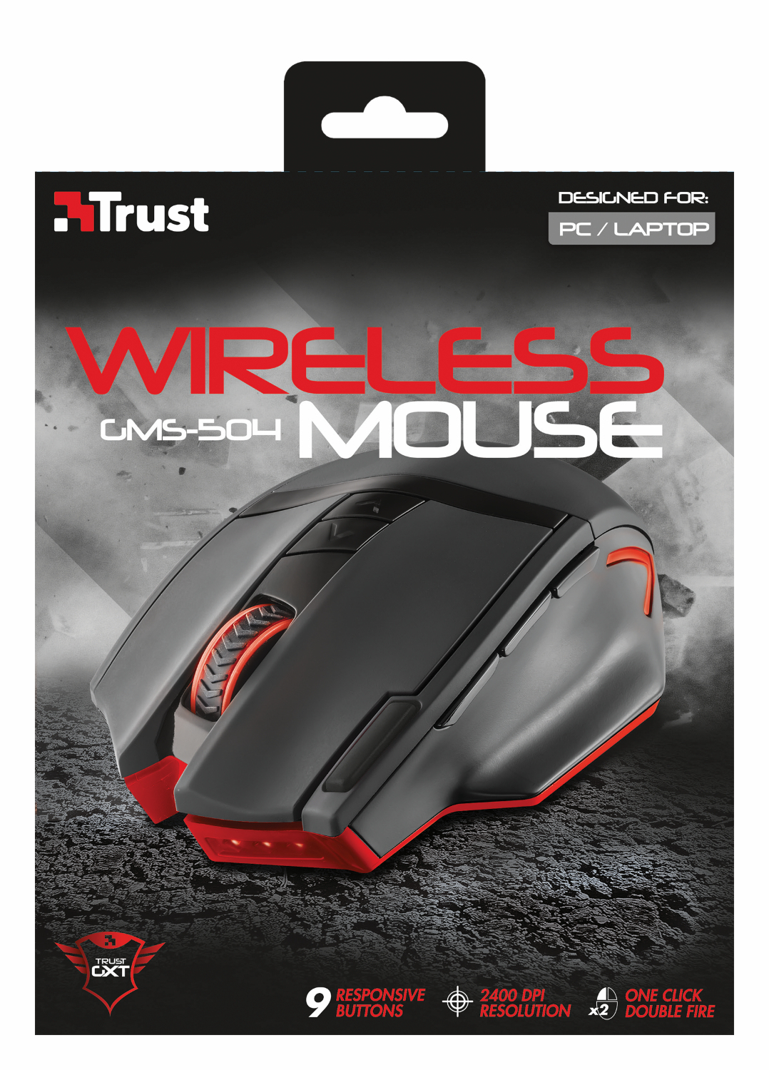 Trust GMS-504 mouse Gaming Right-hand RF Wireless Optical 2400 DPI