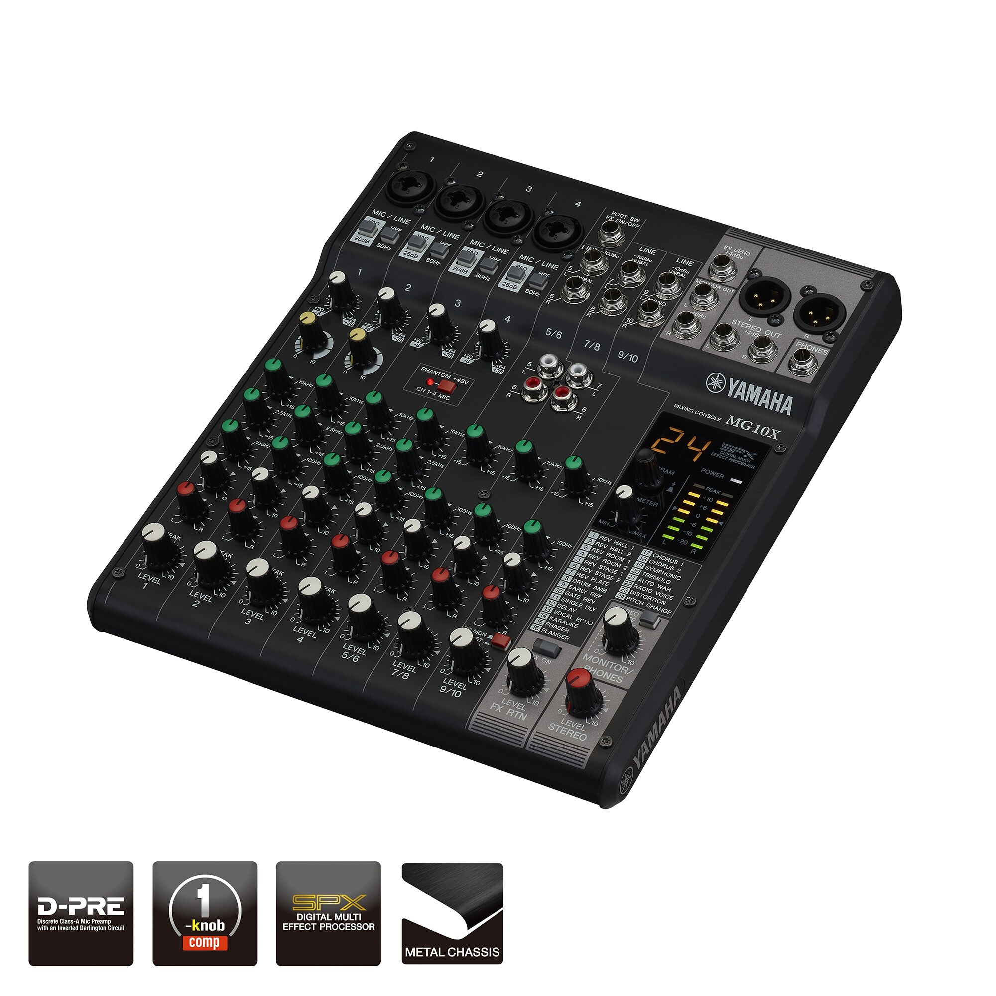 Yamaha MG10X audio mixer 10 channels Black