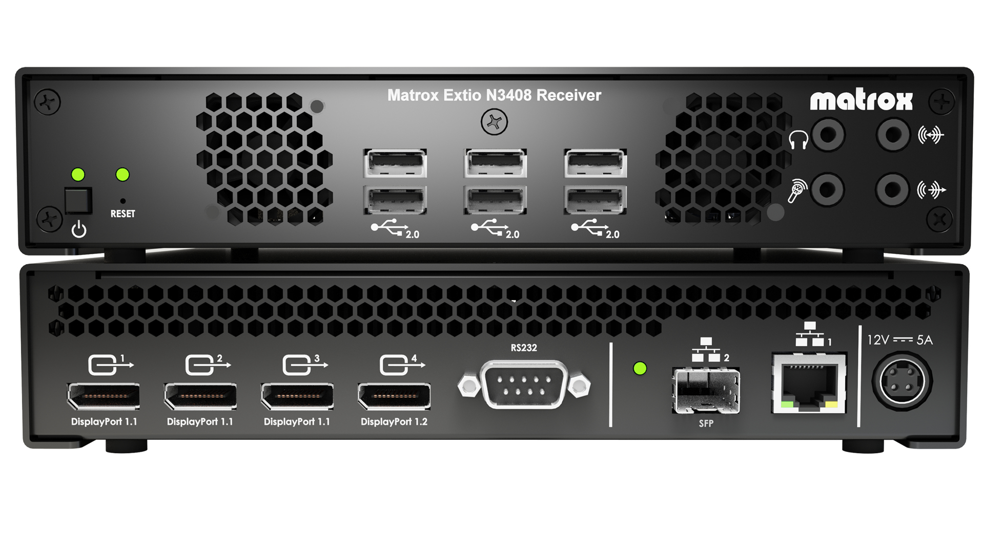 Matrox Extio N3408 KVM-förlängare Mottagare