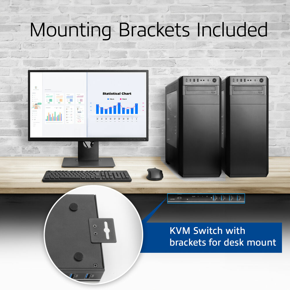 ACT 2-Port HDMI 4K@60Hz KVM switch, USB 3.2 Gen1 (USB 3.0) – image 7