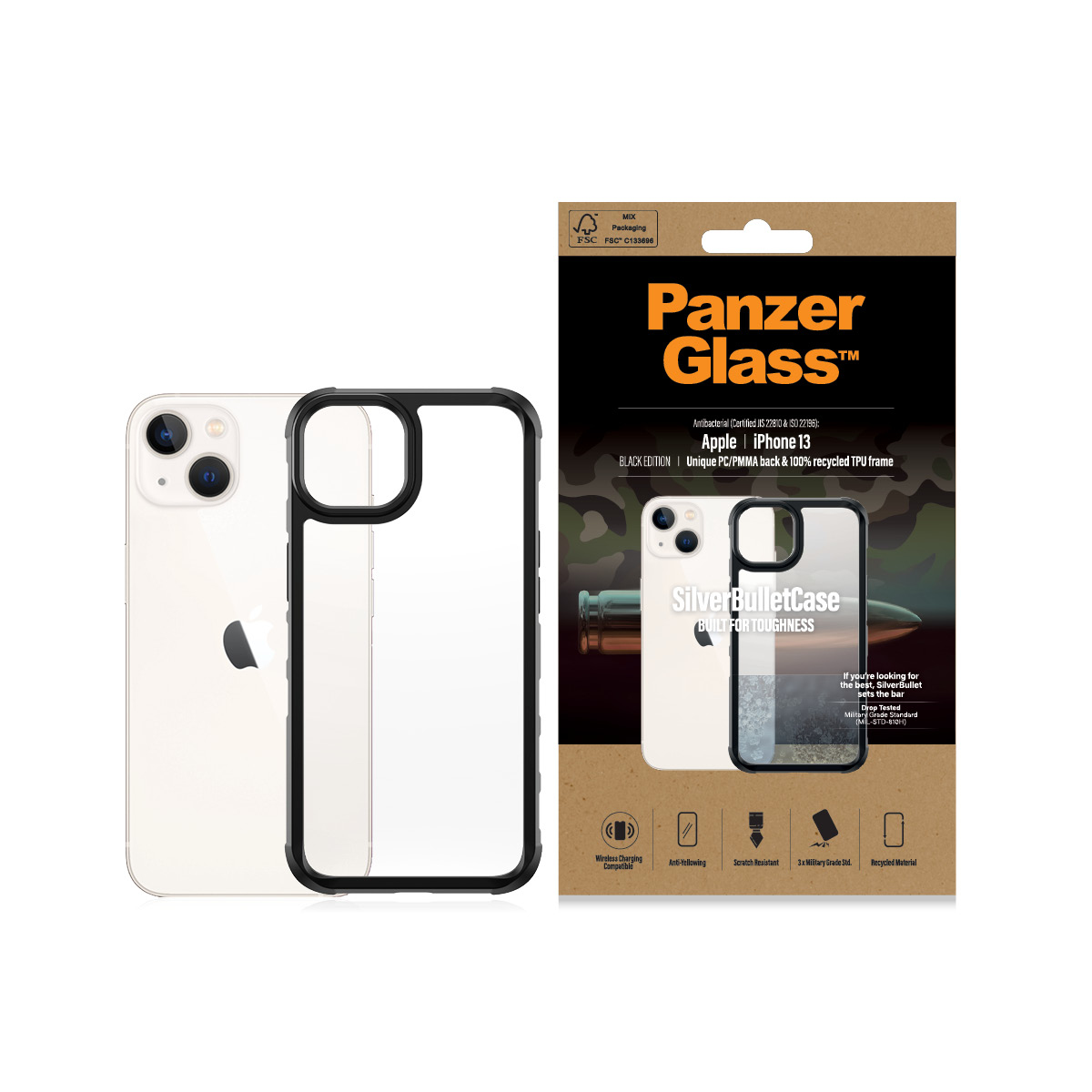 PanzerGlass ® SilverBullet ClearCase iPhone 13 | Black – image 3