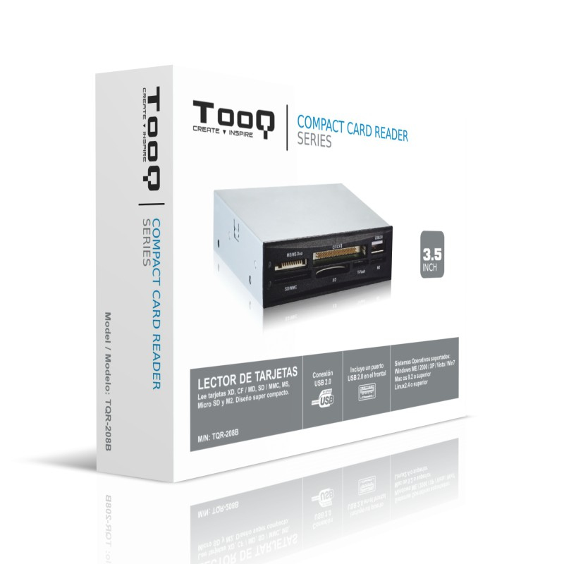 TooQ TQR-208B card reader USB 2.0 Internal Black, Silver – image 4