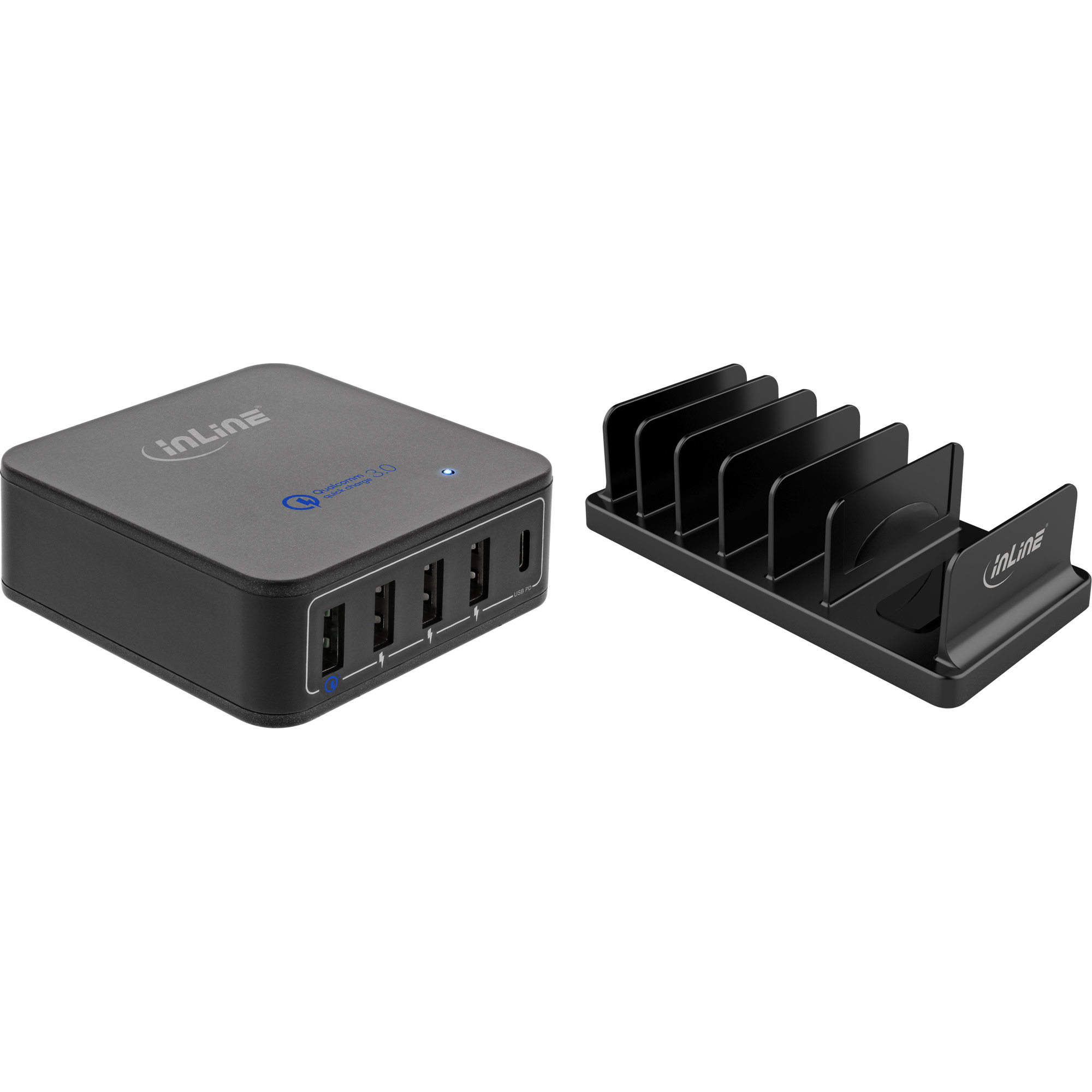 InLine 31515A mobile device charger Mobile phone Black AC Fast charging