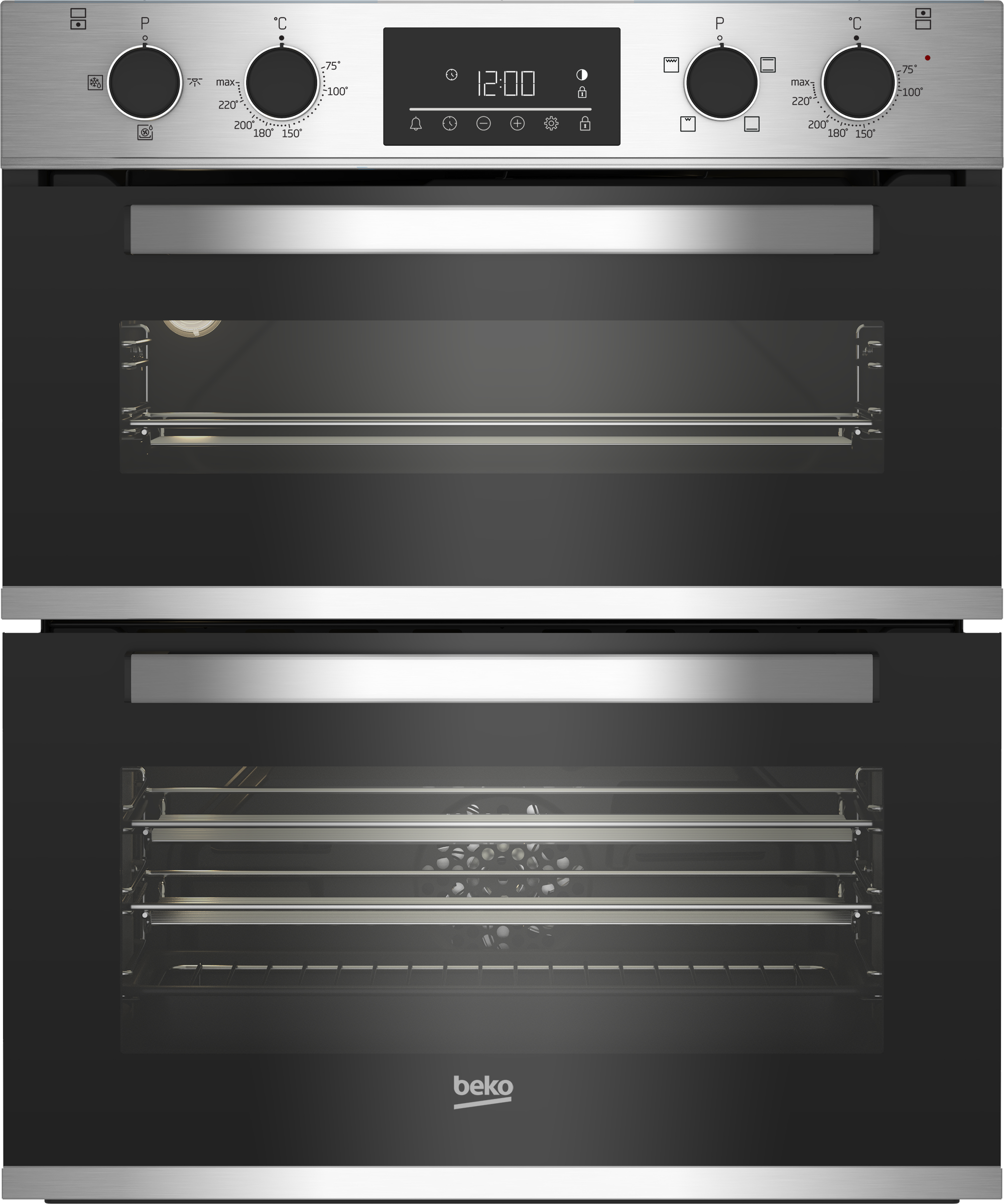 Beko CTFY22309X 72cm Built-Under Double Fan Oven with Touch Control LED Timer