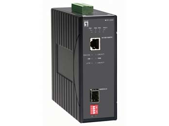 LevelOne 10/100/1000 Industrial Media Converter, SFP -40 ~ 75C – image 1