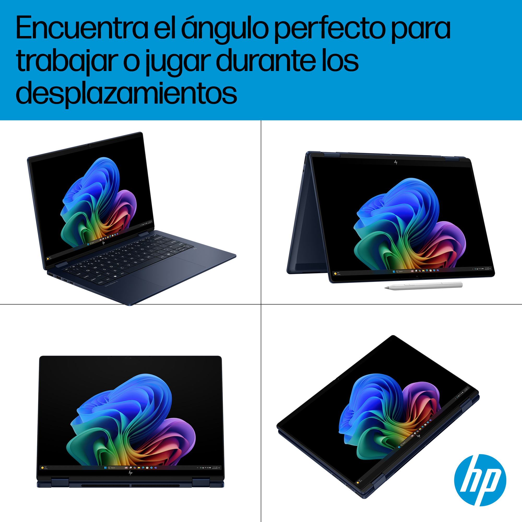 Portátil - HP OmniBook X FlipNGAI 14-fm0004ns Copilot+ PC, 14" 3K, Intel® Core™ Ultra 7, 32GB RAM, 1TB SSD, Gráficos Intel Arc™, Windows 11 Home, Azul - imagen 11