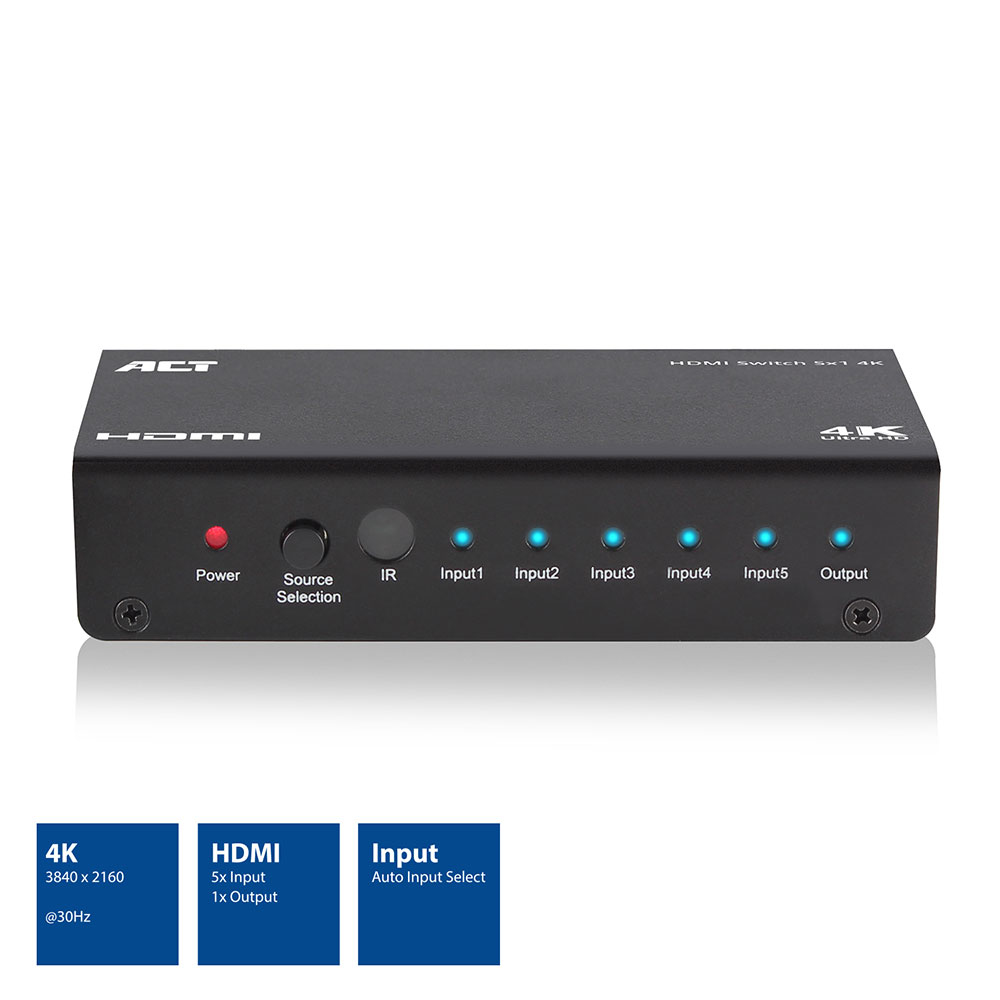 ACT 5x 1 HDMI switch, 3D and 4K support – image 3