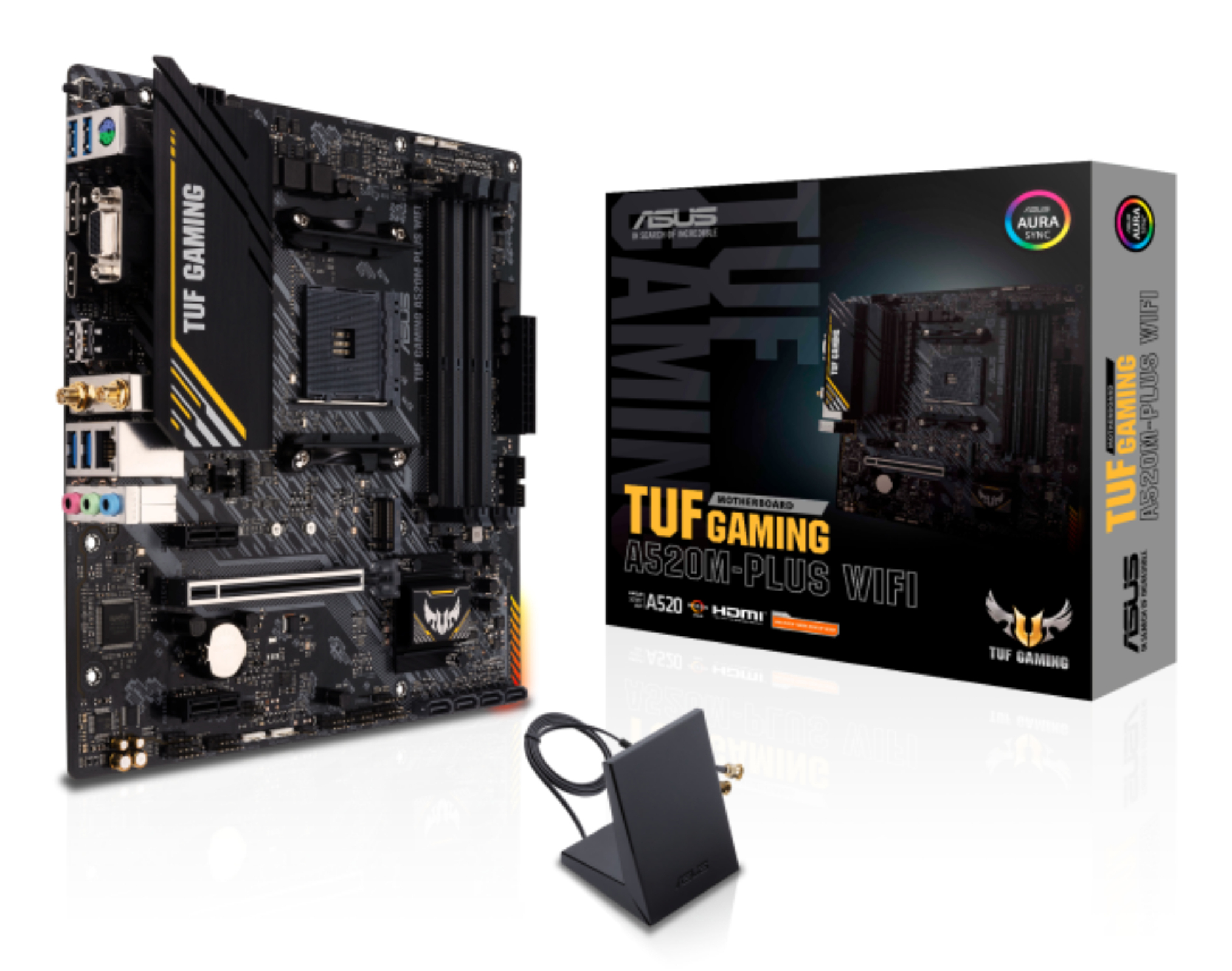 Tarjeta Madre ASUS TUF GAMING A520M-PLUS WIFI - Socket AM4 - 4xDDR4 - 2133/3200/4866(O.C.)MHz - HDMI - VGA - DisplayPort - USB 2.0/3.2 - Micro ATX - TUF GAMING A520M-PLUS WIFI