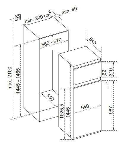 De’Longhi F6DP214N fridge-freezer Built-in – image 5