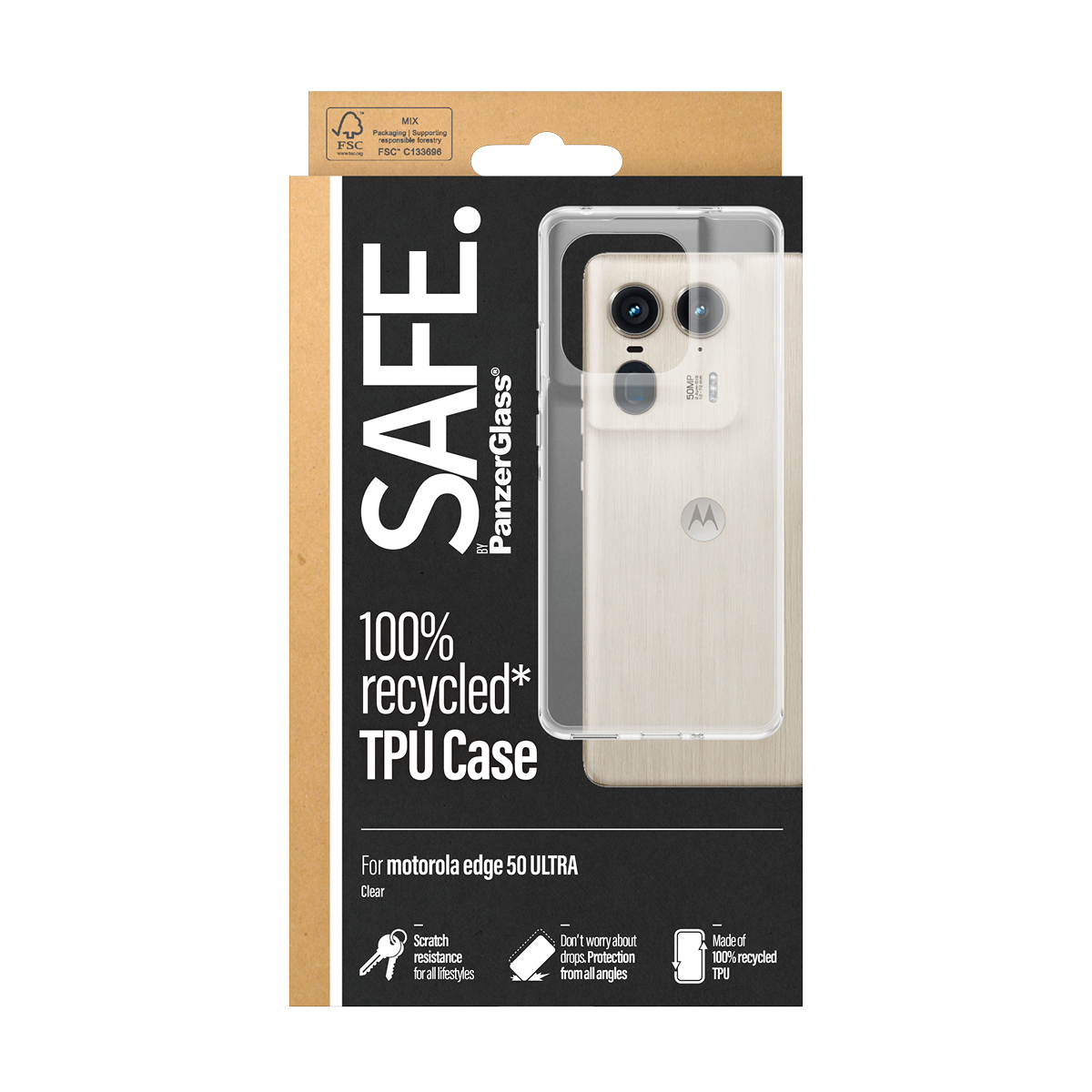 PanzerGlass SAFE. by PanzerGlass® TPU Case Motorola Edge 50 Ultra 5G | Transparent – image 3