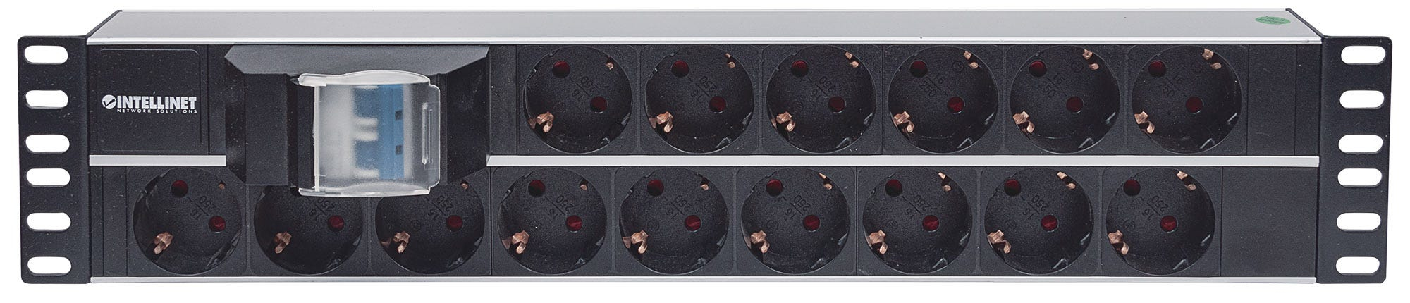 Intellinet 19" 2U Rackmount 15-Output Power Distribution Unit (PDU), EU CEE 7/3 Outlets, With Double Air Switch, Built-in 3 m (10 ft.) Power Cord with EU CEE 7/ – image 3