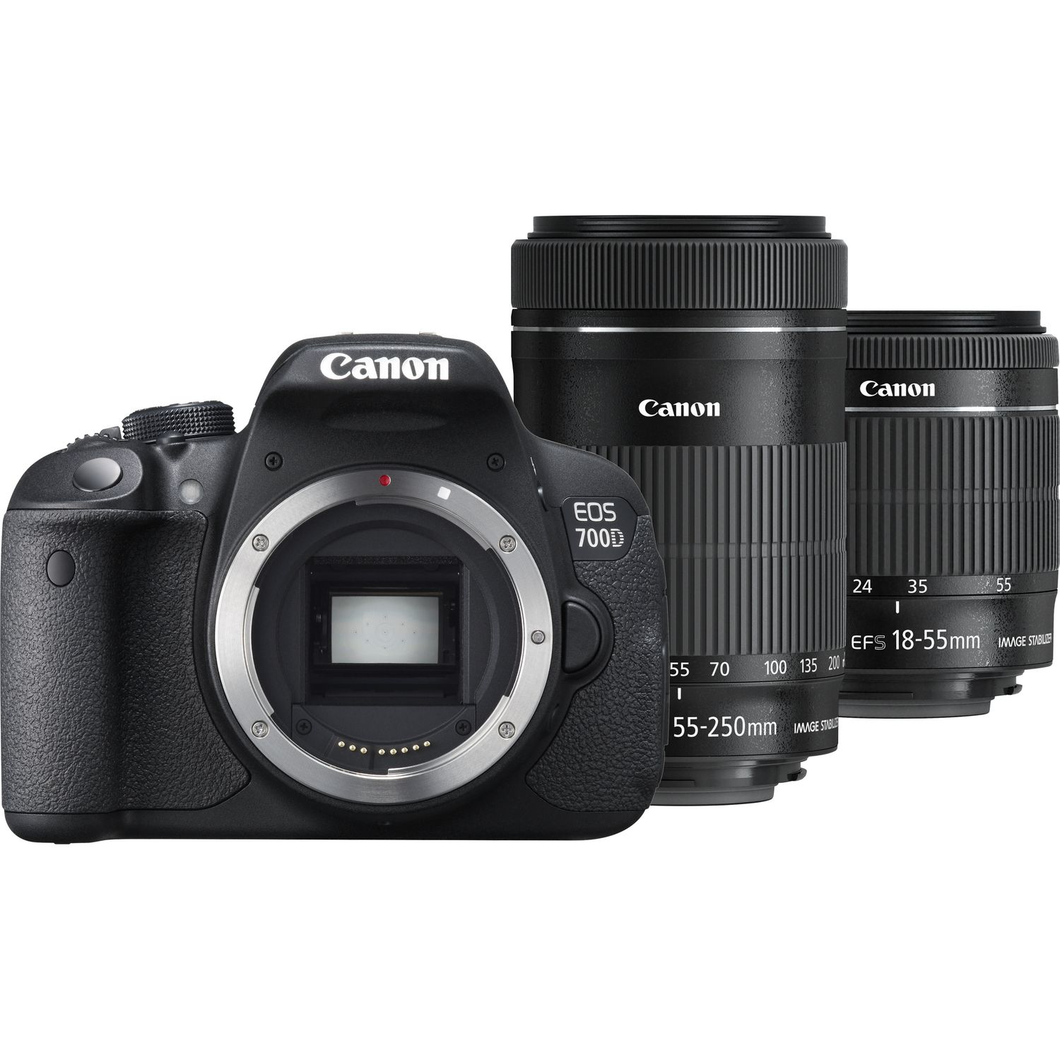 Canon 700D + 18-55mm IS STM + 55-250mm IS STM