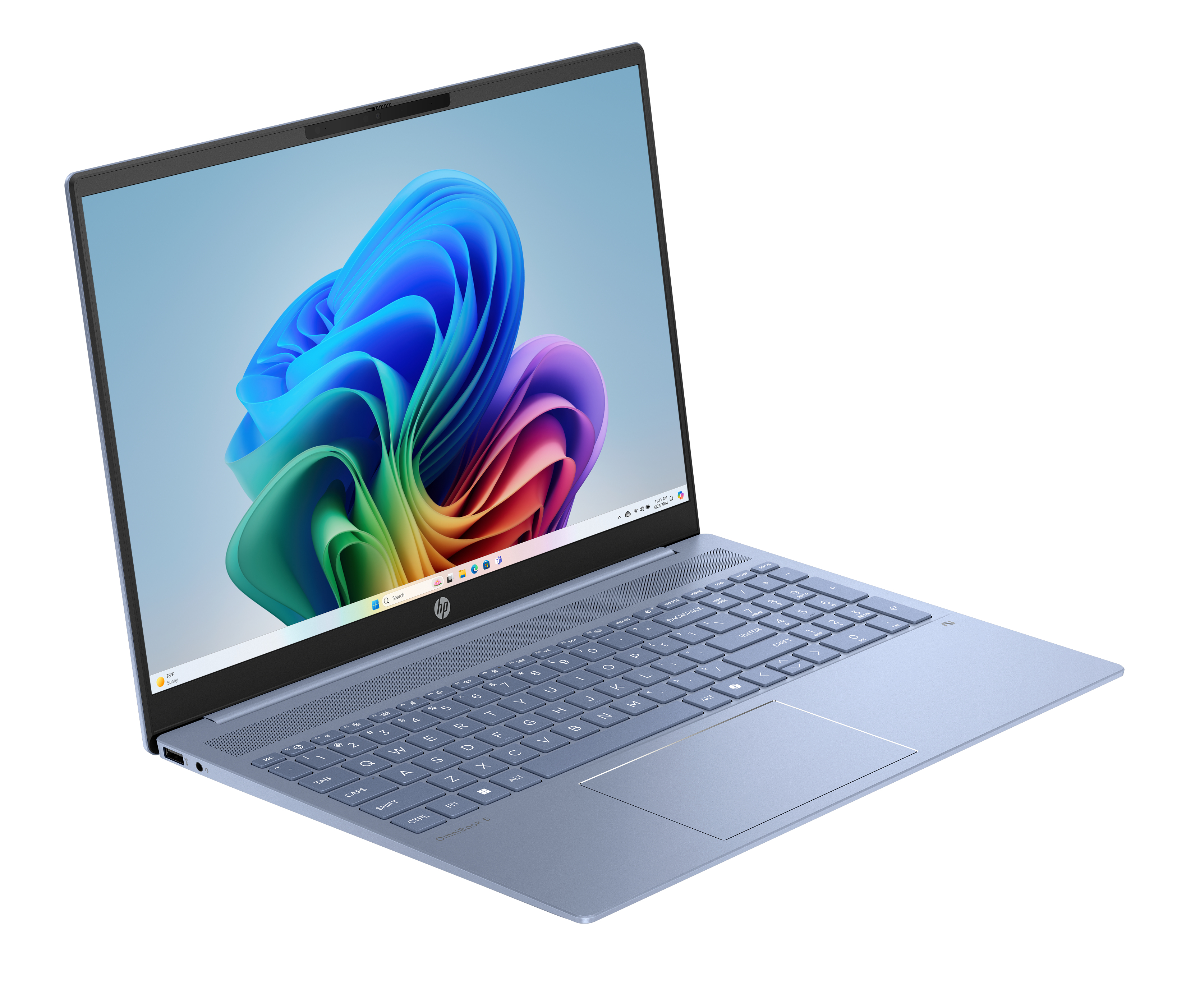 Portátil - HP OmniBook 5 NGAI 16-ag1002ns Copilot+ PC, 16" 2K, AMD Ryzen™ AI 7 350, 16GB RAM, 1TB SSD, Radeon™ 860M, Windows 11 Home, Azul - imagen 3