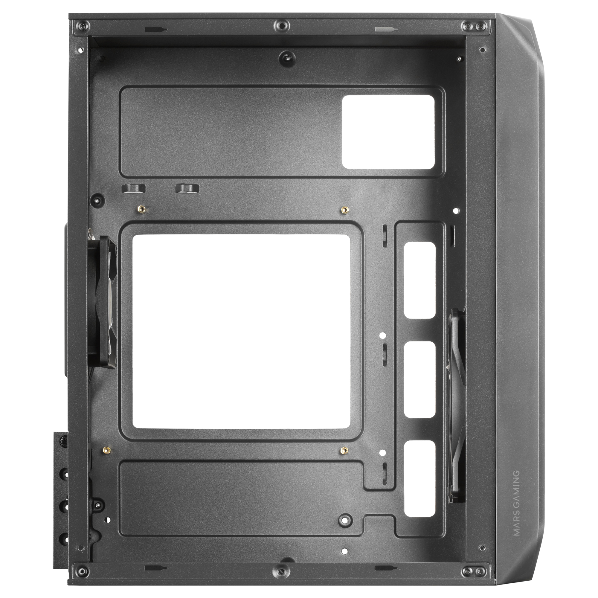 Mars Gaming MC-S2 Black Compact Micro-ATX Gaming PC Case 2 FRGB Rainbow Fans with Front Grille Full Side Window – image 6