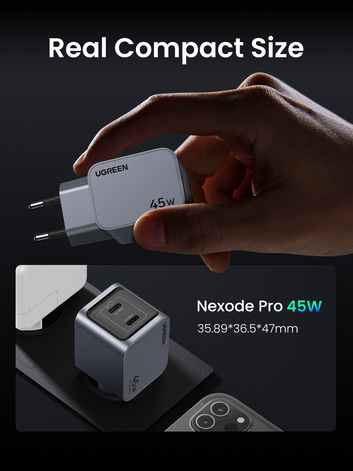 Ugreen 35008 mobile device charger Universal Grey AC Fast charging Indoor – image 7