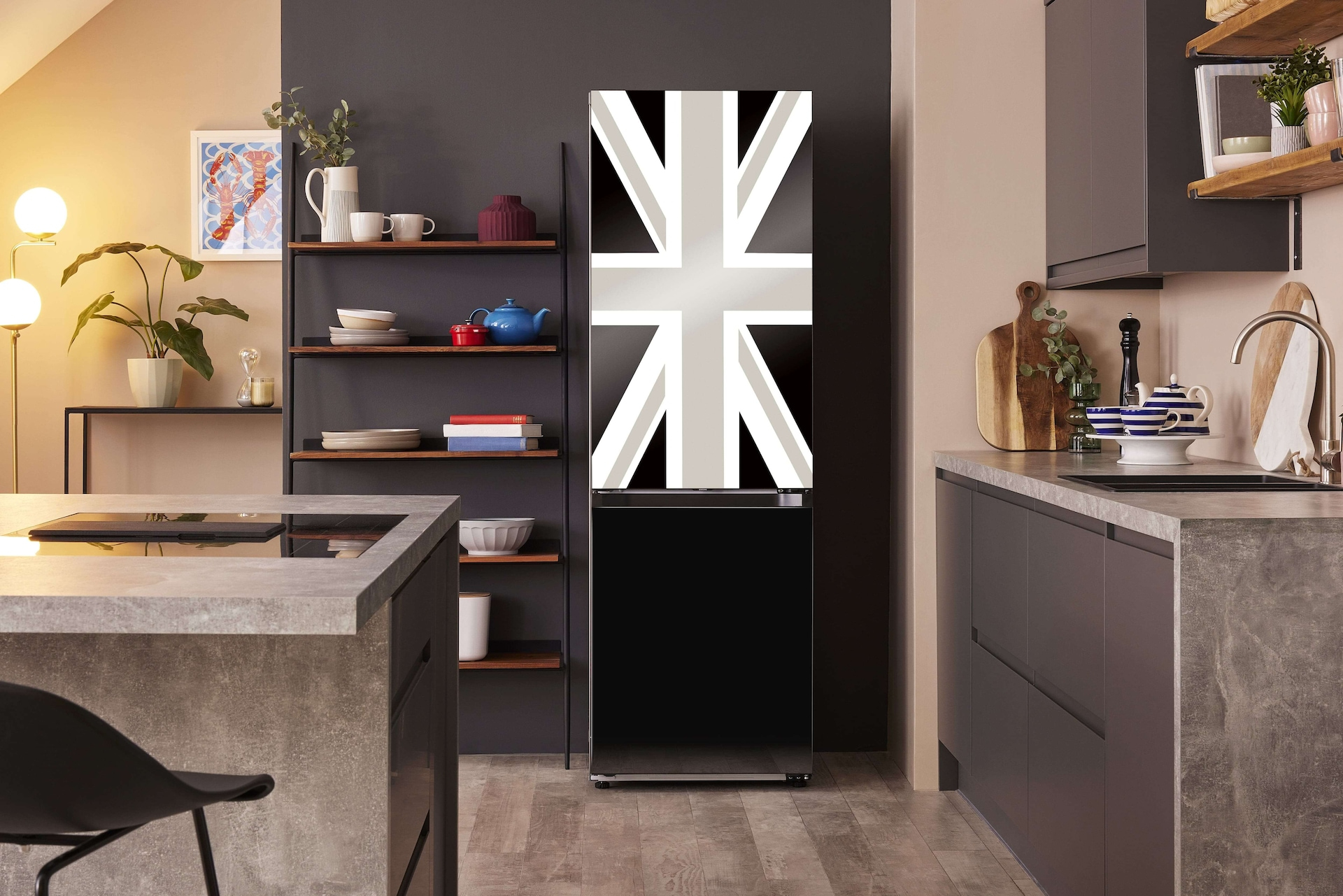 Samsung Platinum Jubilee Bespoke 1.85m Fridge Freezer (Glass) Black — vue 1 sur 2
