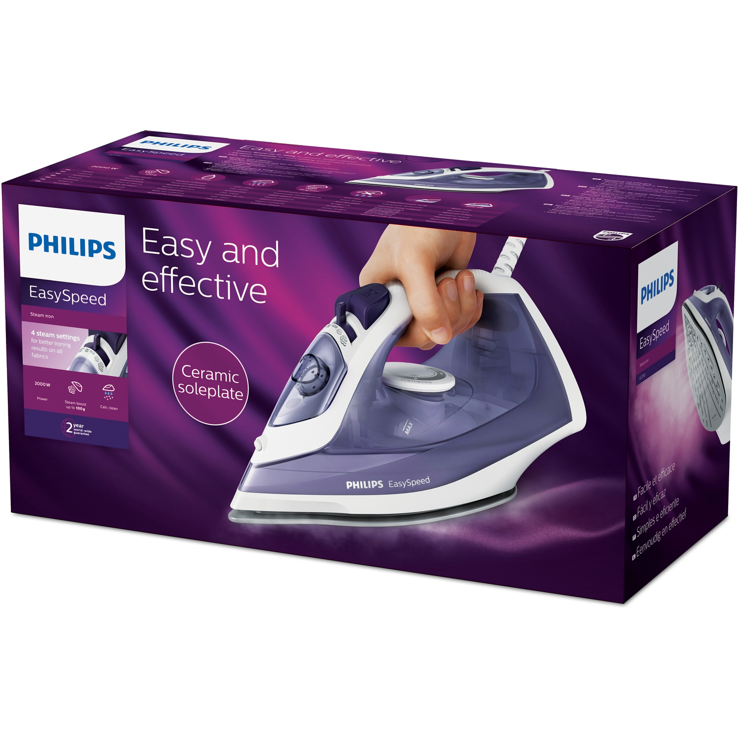 Philips Walita EasySpeed GC1752/34 iron Steam iron Ceramic soleplate – image 2