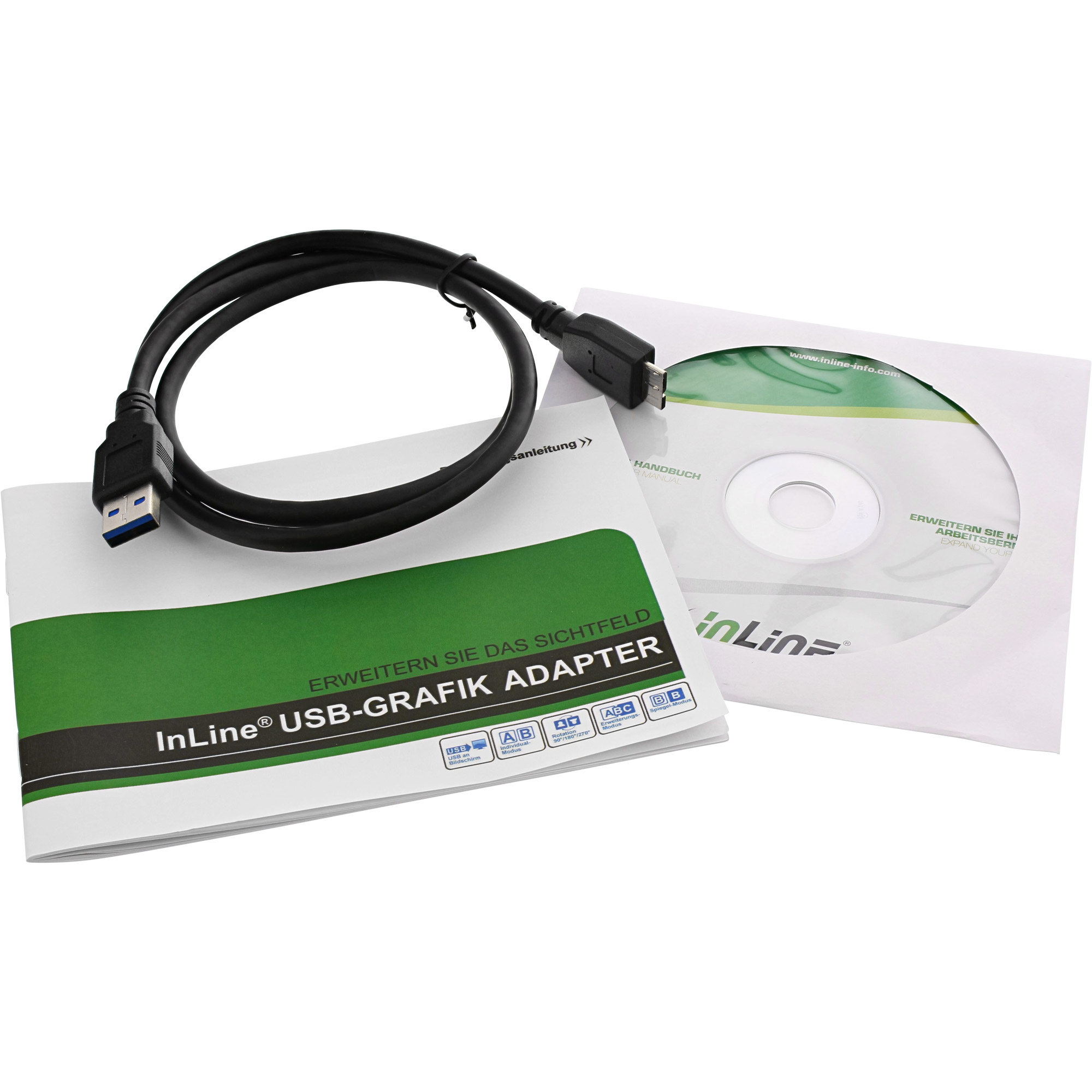 InLine USB graphics adapter, USB 3.0 to HDMI, with HDMI to DVI adapter – image 4