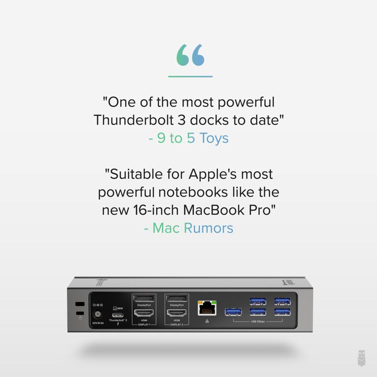 Plugable Technologies TBT3-UDZ laptop dock/port replicator Docking Thunderbolt 3 Black, Grey – image 7