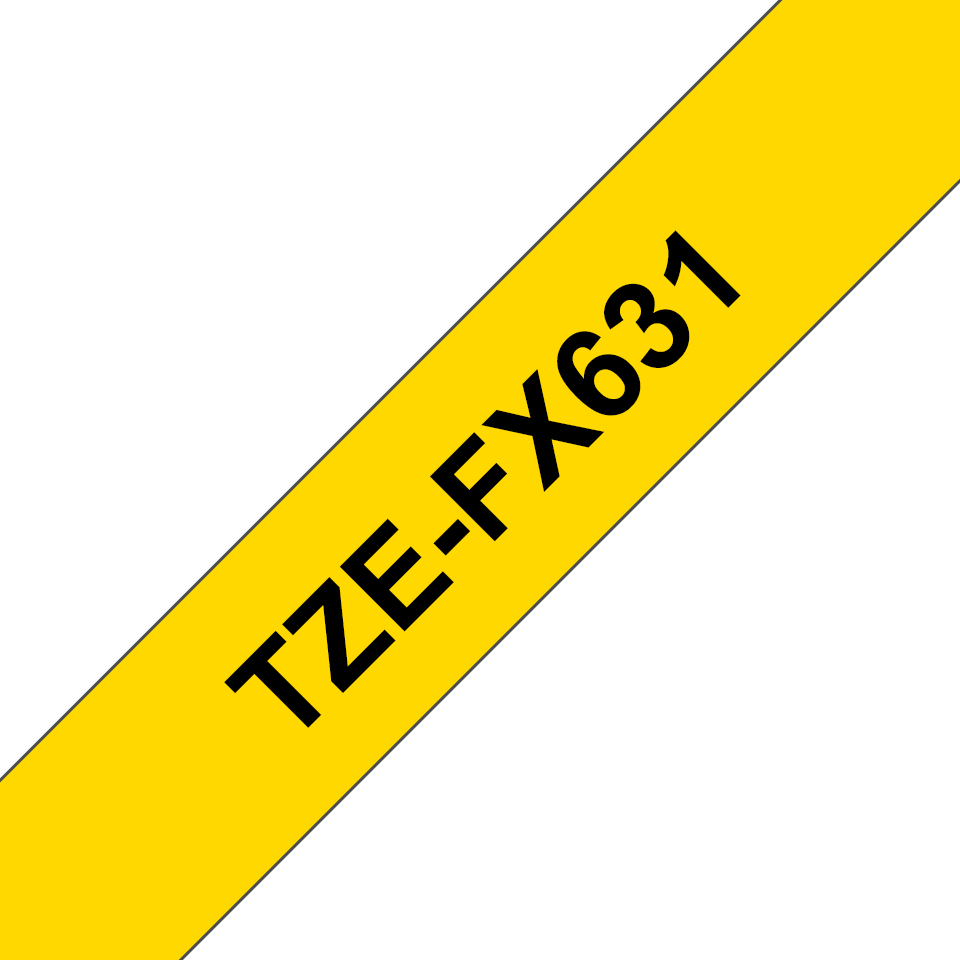 Cinta Brother Tzefx631 Texto Negro Sobre Fondo Amarillo 12Mm X 8Mts Flexible - TZEFX631