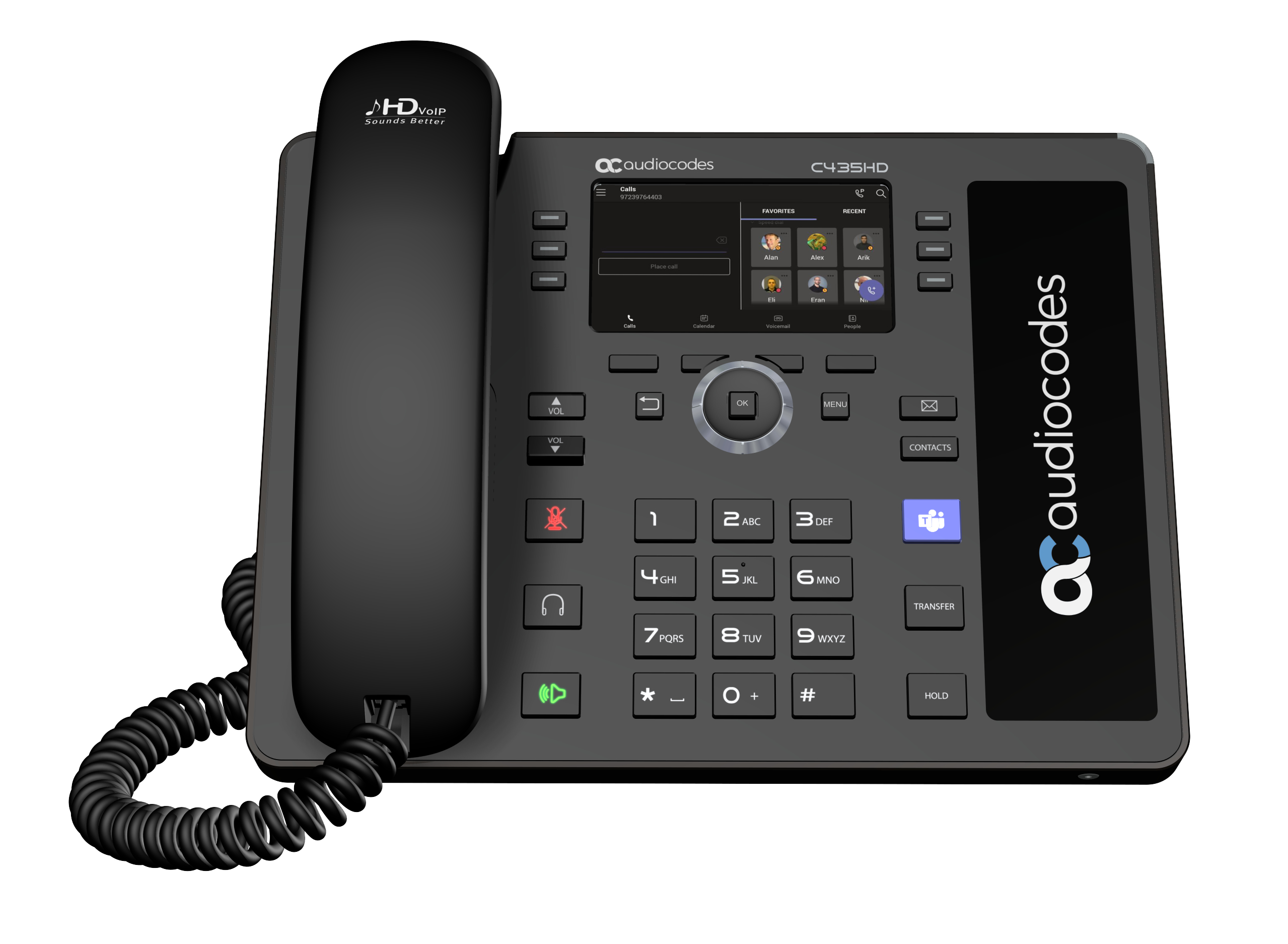 AUDIOCODES TEAMS C435HD-R IP-PHONE POE GBE WITH AN EXTERNAL POWER SUPPLY BL