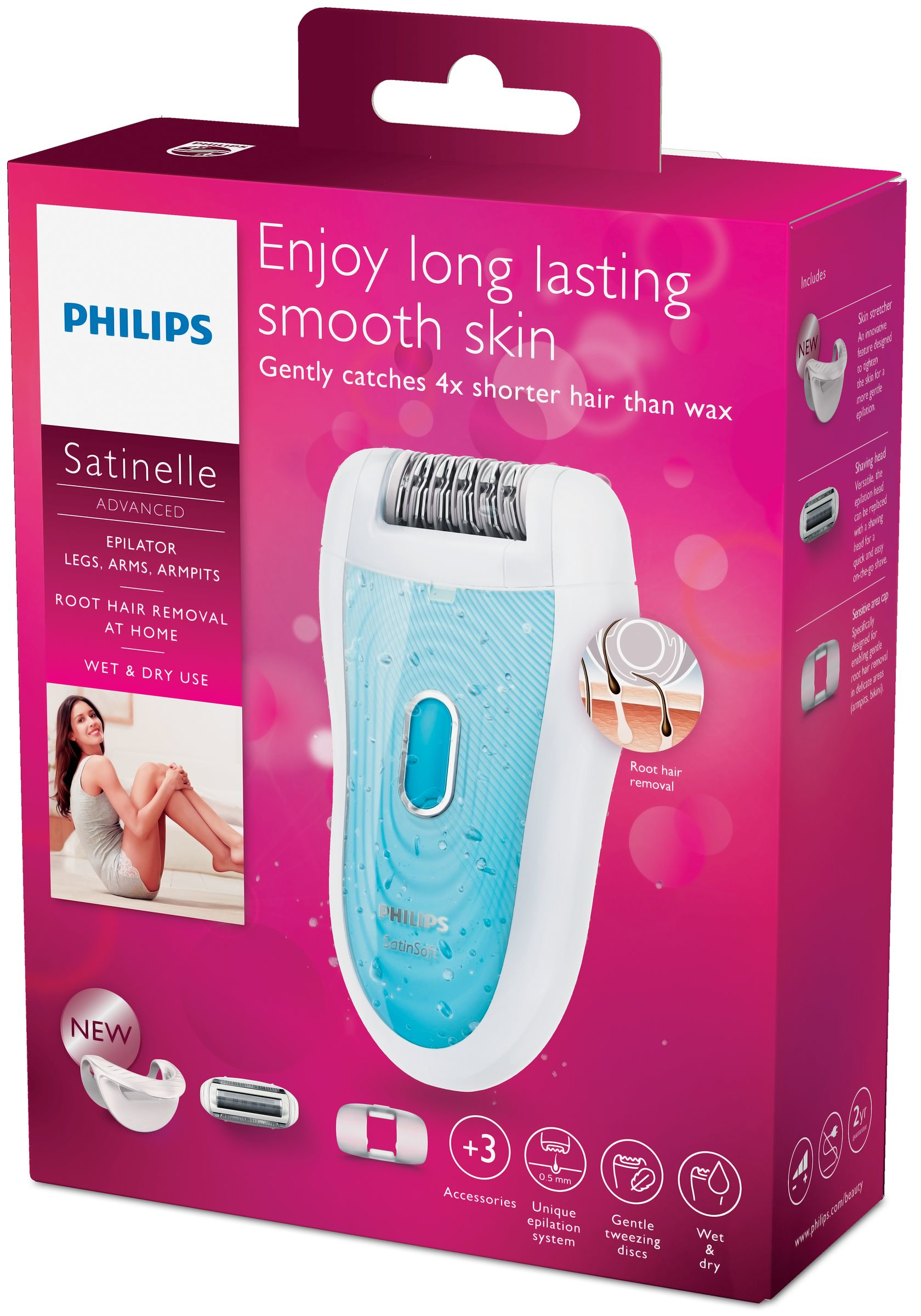 Philips Satinelle Advanced BRE210/00 epilator Blue, White – image 2