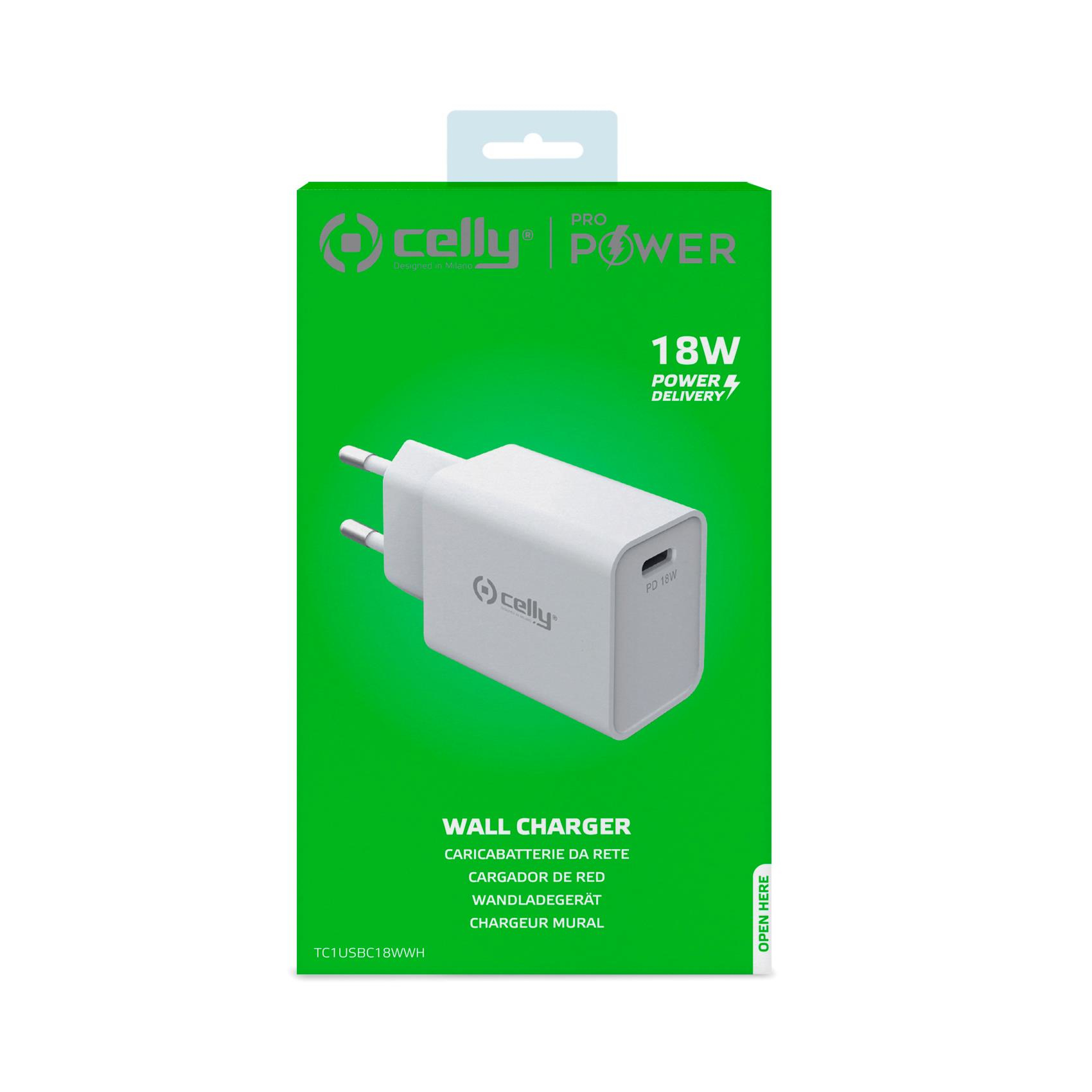 Celly TC1USBC18WWH mobile device charger Smartphone, Smartwatch, Tablet White AC Indoor – image 3