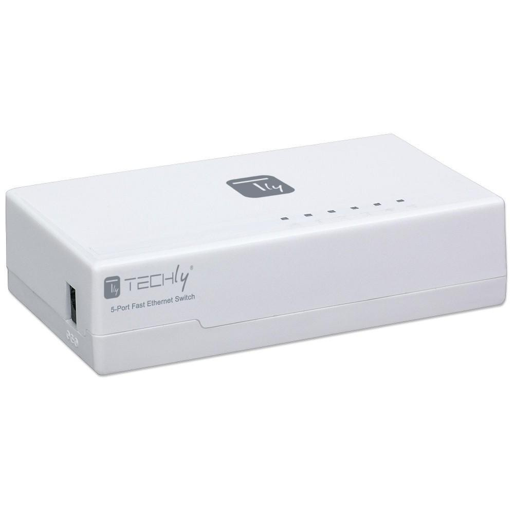 Techly Switch Hub 5 Ports 10/100 Mbps Fast Ethernet I-SWHUB-050TY – image 1