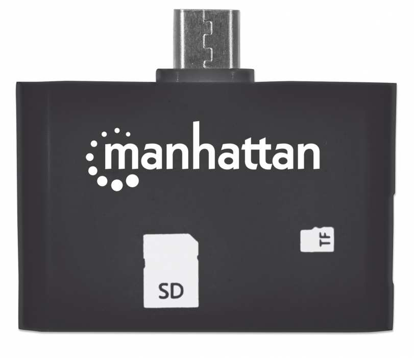 Manhattan Mobile OTG Card Reader/Writer, 24-in-1, OTG enabled Smartphone/Tablets using Micro-USB port, Black, Blister – image 3