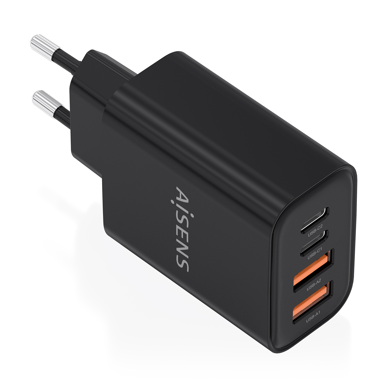 AISENS - CARGADOR GaN 32W, 2xUSB-C PD3.0, 2xUSB-A, NEGRO