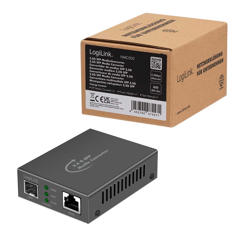 LogiLink NMC002 network media converter 2500 Mbit/s Black – image 9