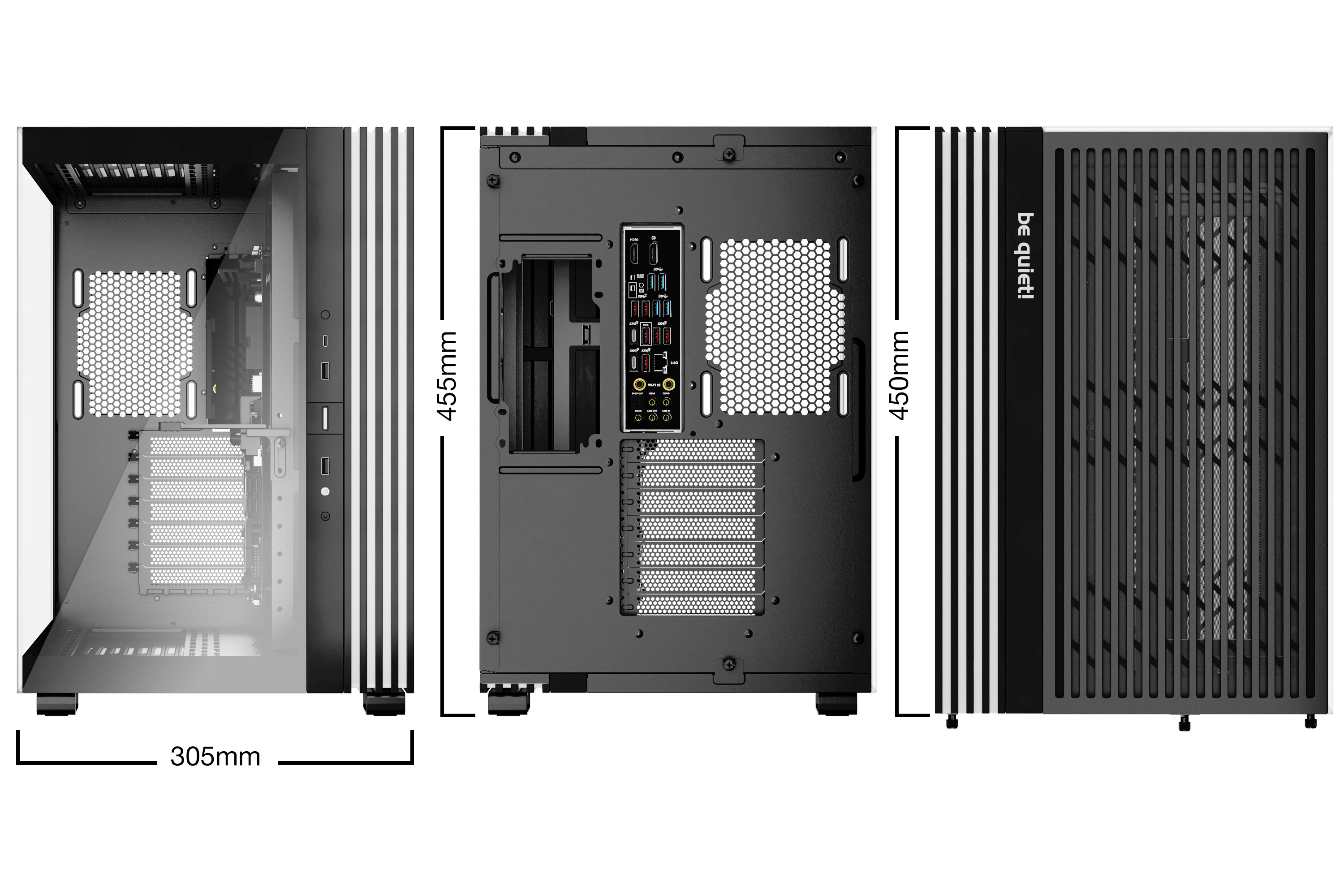 Gabinete Gamer be quiet! LIGHT BASE 600 DX Black - Media Torre - ATX/M-ATX/Mini-ATX - Panel Lateral - Negro - BGW65