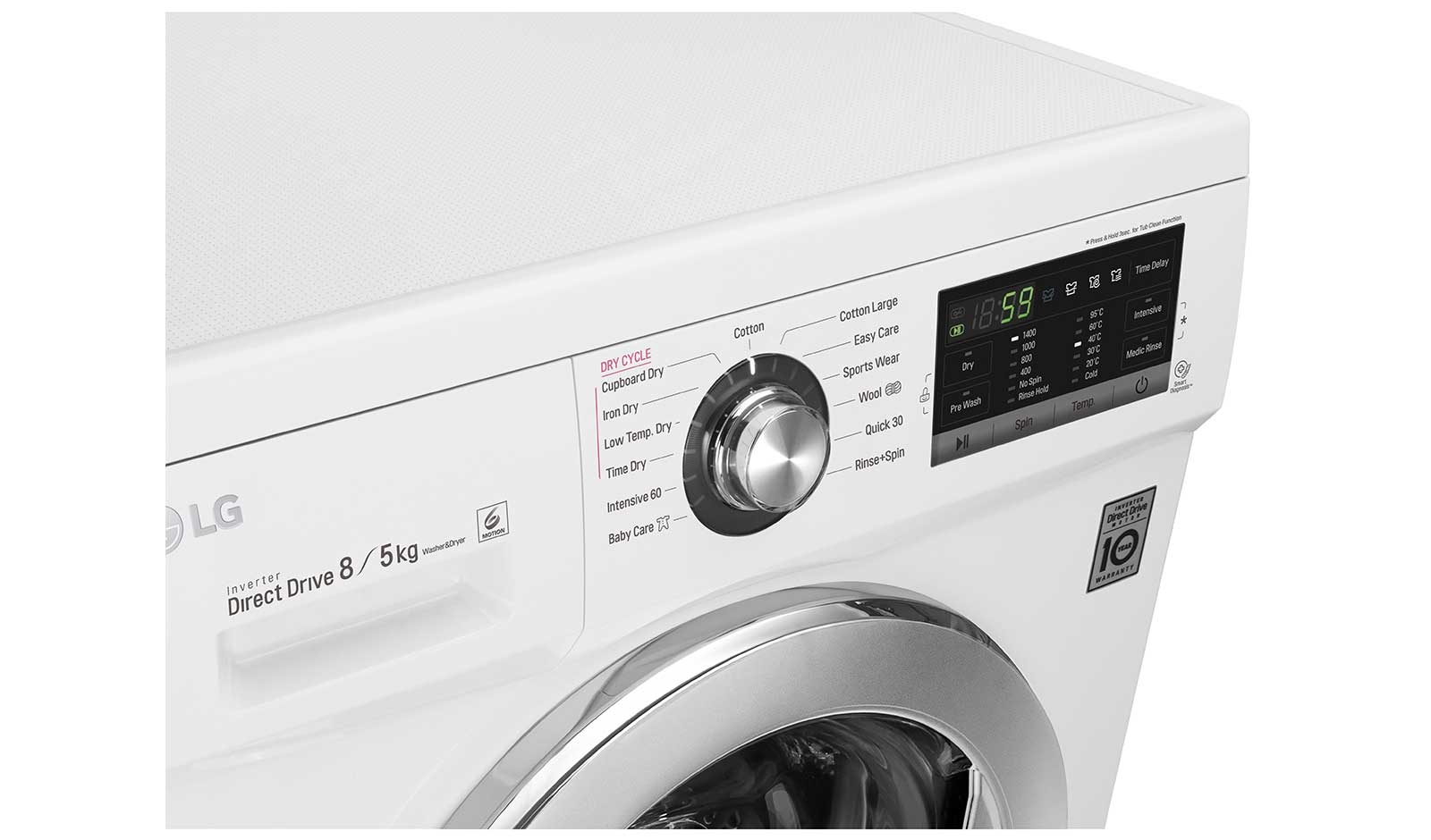 LG FH4G6TDM2N washer dryer Freestanding Front-load Chrome, White – image 5
